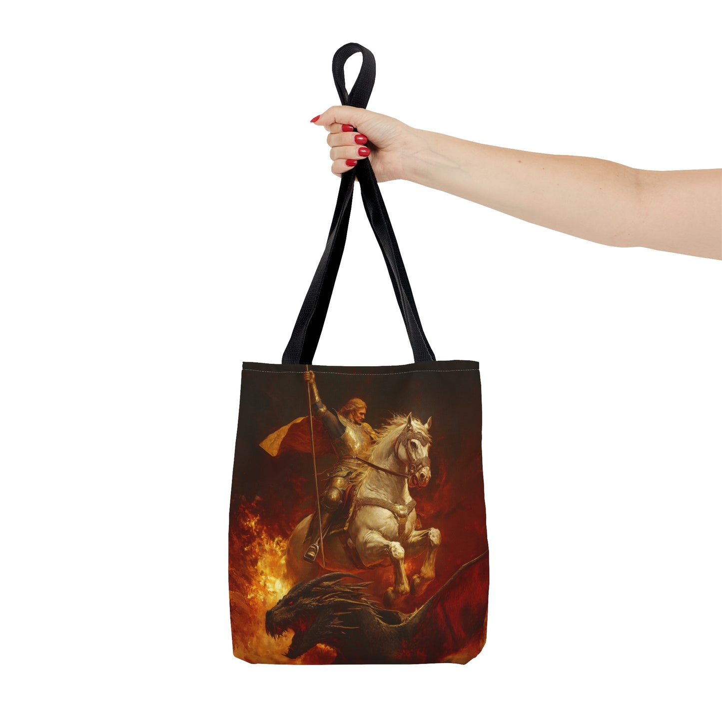 Saint George - Tote Bag - Large Medium Small Faith Art Bag - Bible Study Faith Purse - Double Sided