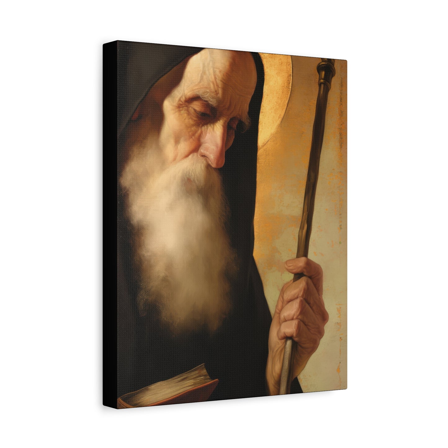 Saint Benedict - Museum Wrapped Canvas - Sanctified Souls Print - Religious Art for your Home