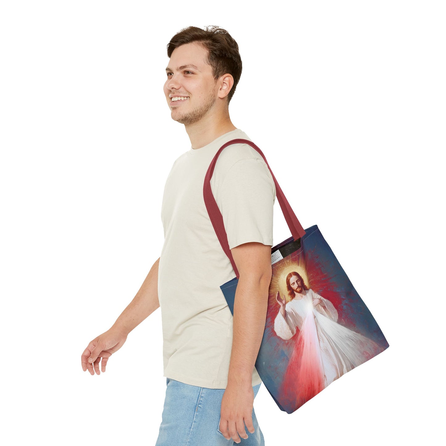 The Divine Mercy - Our Lord Jesus Christ - Tote Bag - Large Medium Small Faith Art Bag - Re-usable Tote Purse - Double Sided