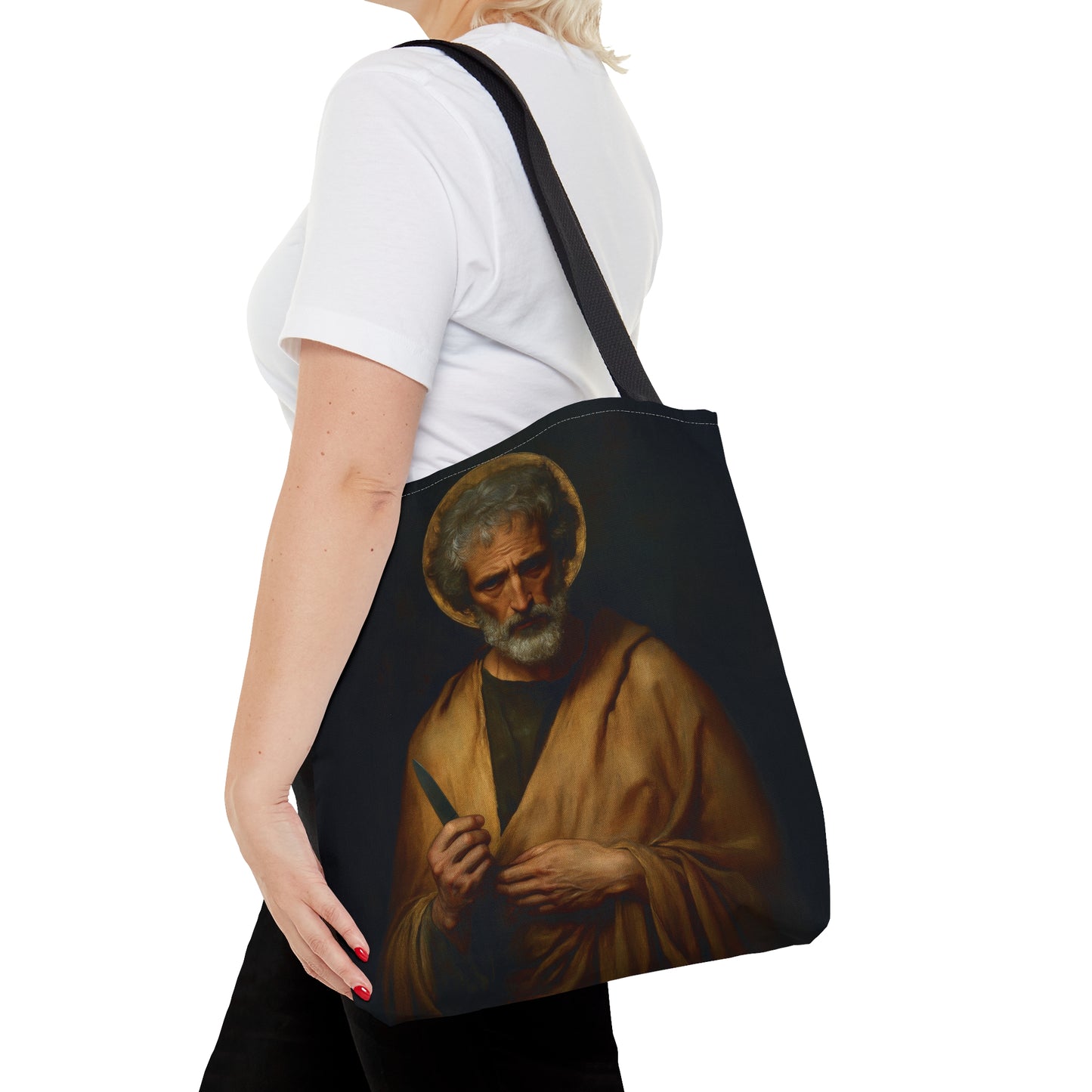 Saint Bartholomew the Apostle - Tote Bag - Large Medium Small Faith Art Bag - Re usable Tote Purse - Double Sided - Catholic Art Bag