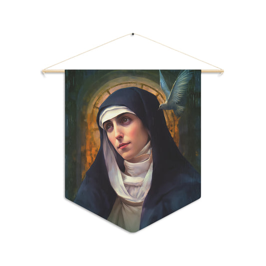 Saint Teresa of Avila Wall Banner / Wall Hanging / Pennant - Religious Art for your home - Catholic Art - Large - 18" x 21"