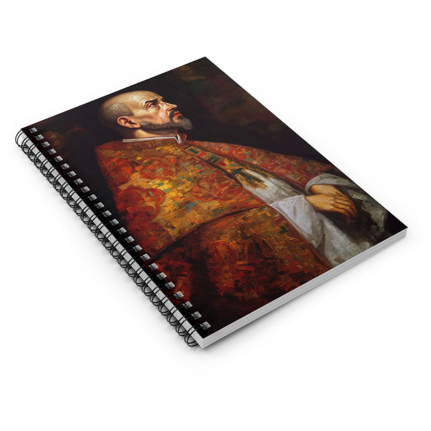Saint Ignatius of Loyola Journal - Sanctified Souls Art - Religious Based Notebook - Spiral Notebook - Ruled Line