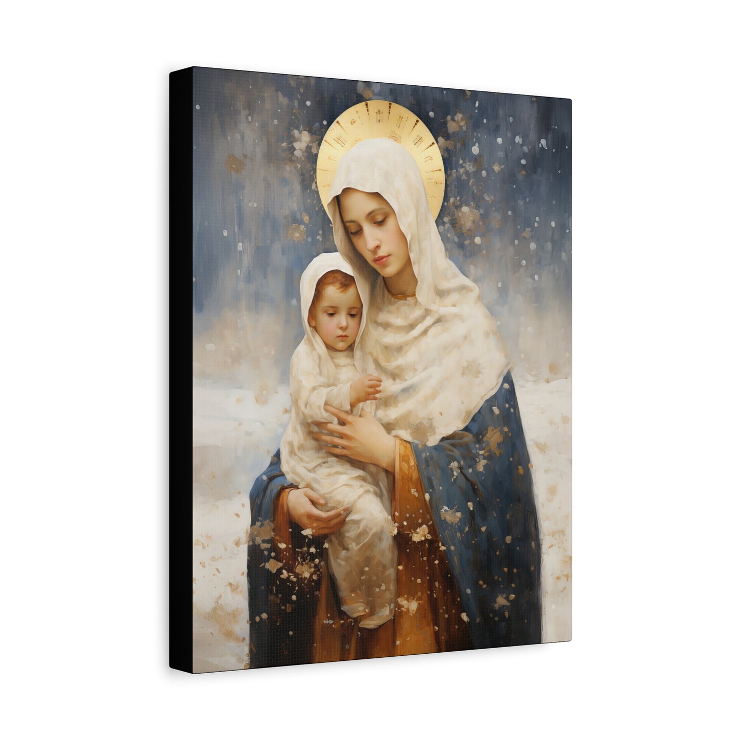 Winter's Grace : Our Lady of the Snows Canvas Print - Multiple Sizes - Catholic Home art - Gallery Wrapped Canvas - Sanctified Souls Print