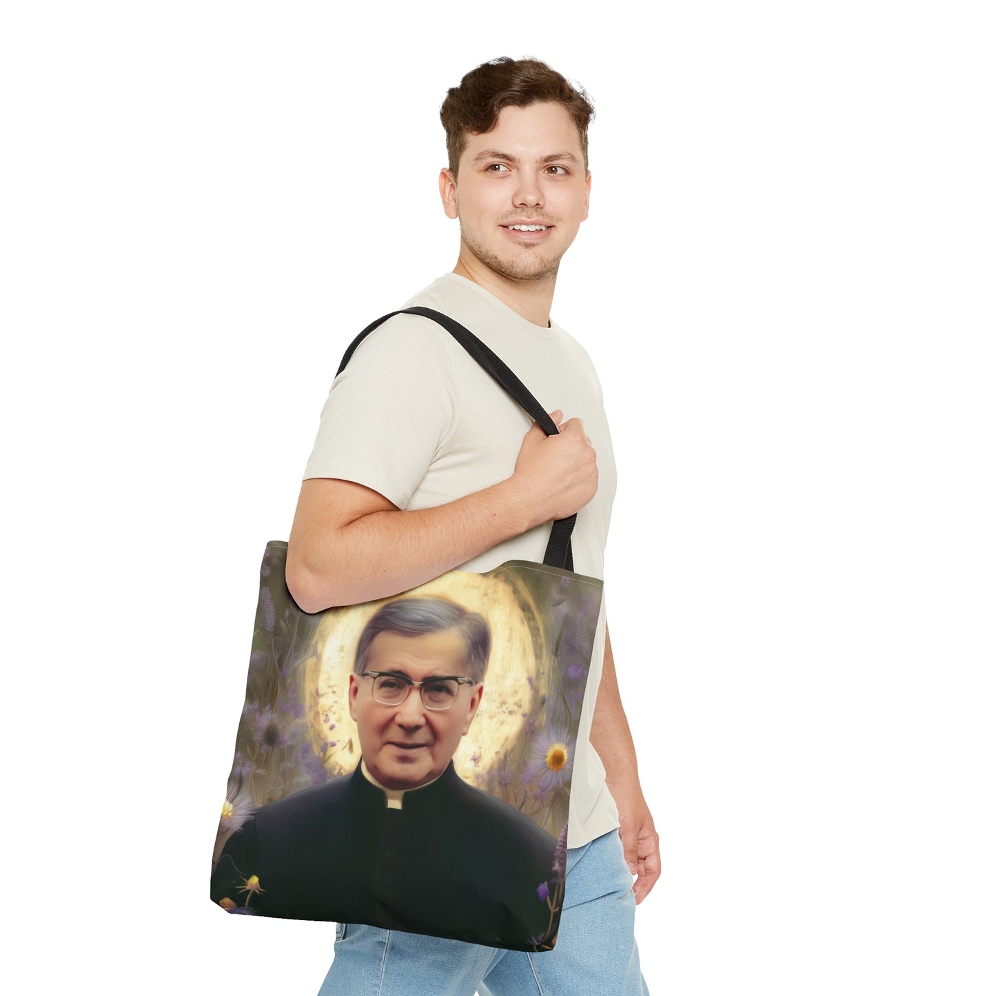 Saint Josemaría Escrivá - Tote Bag - Large Medium Small Faith Art Bag - Catholic Faith Purse - Double Sided