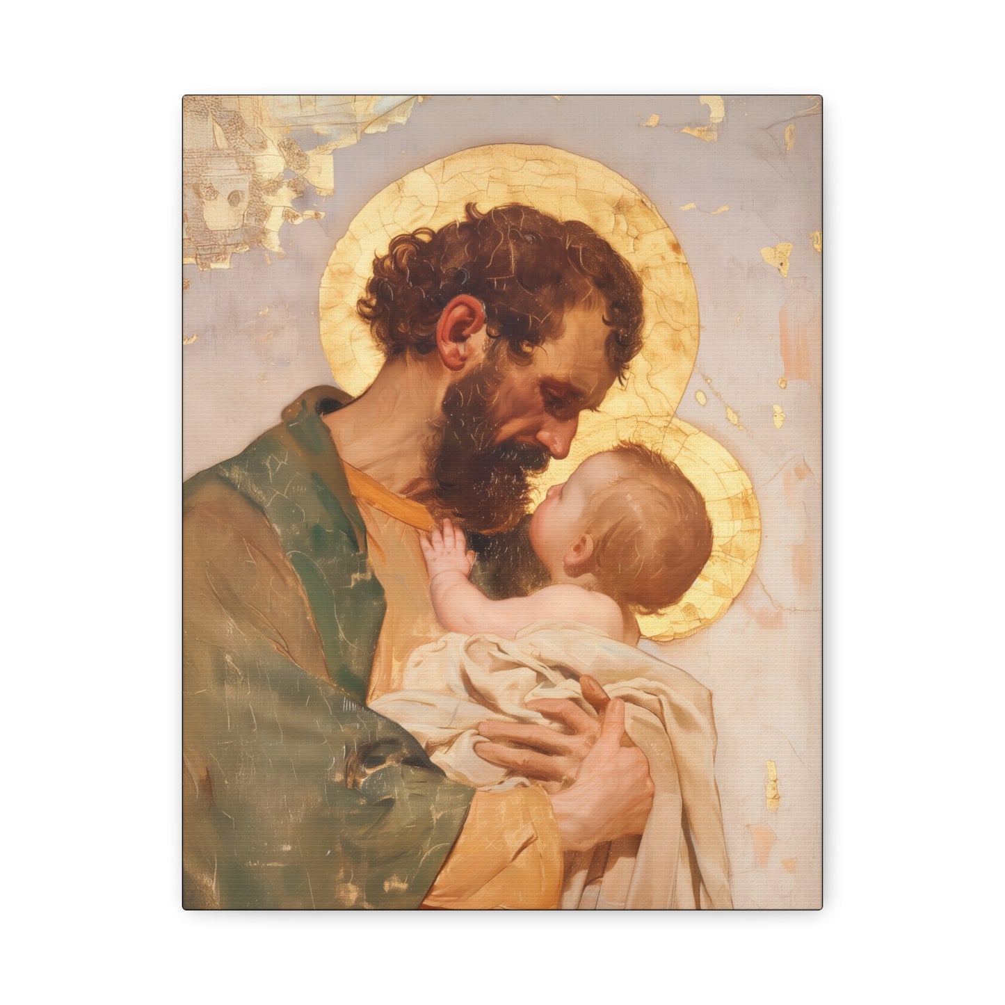 Saint Joseph, Pillar of the Holy Family - Museum Wrapped Canvas - Print - Religious Art for your Home - Christian print - Prayer Room