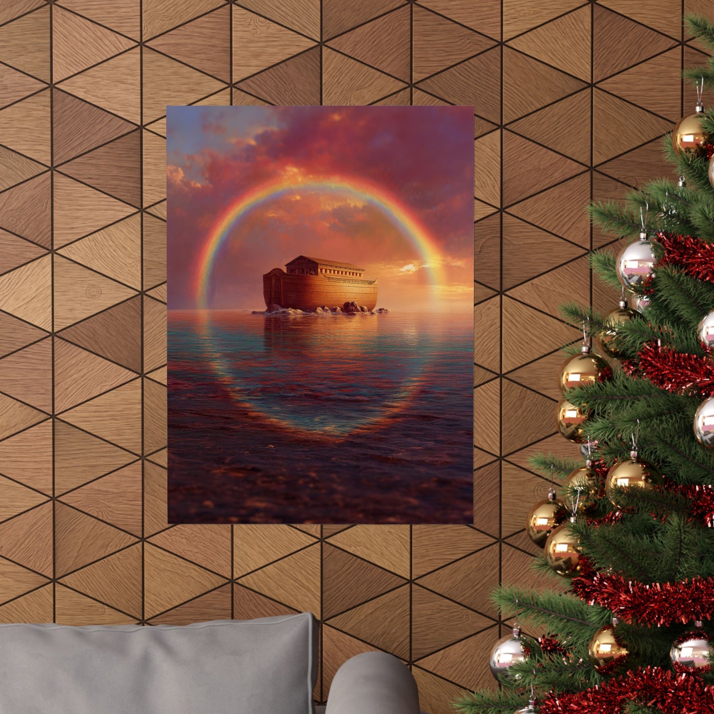 Sheltered Beneath the Covenant Sky - Noah's Ark - Sanctified Souls Print - Multiple Sizes - Premium Matte Vertical Posters