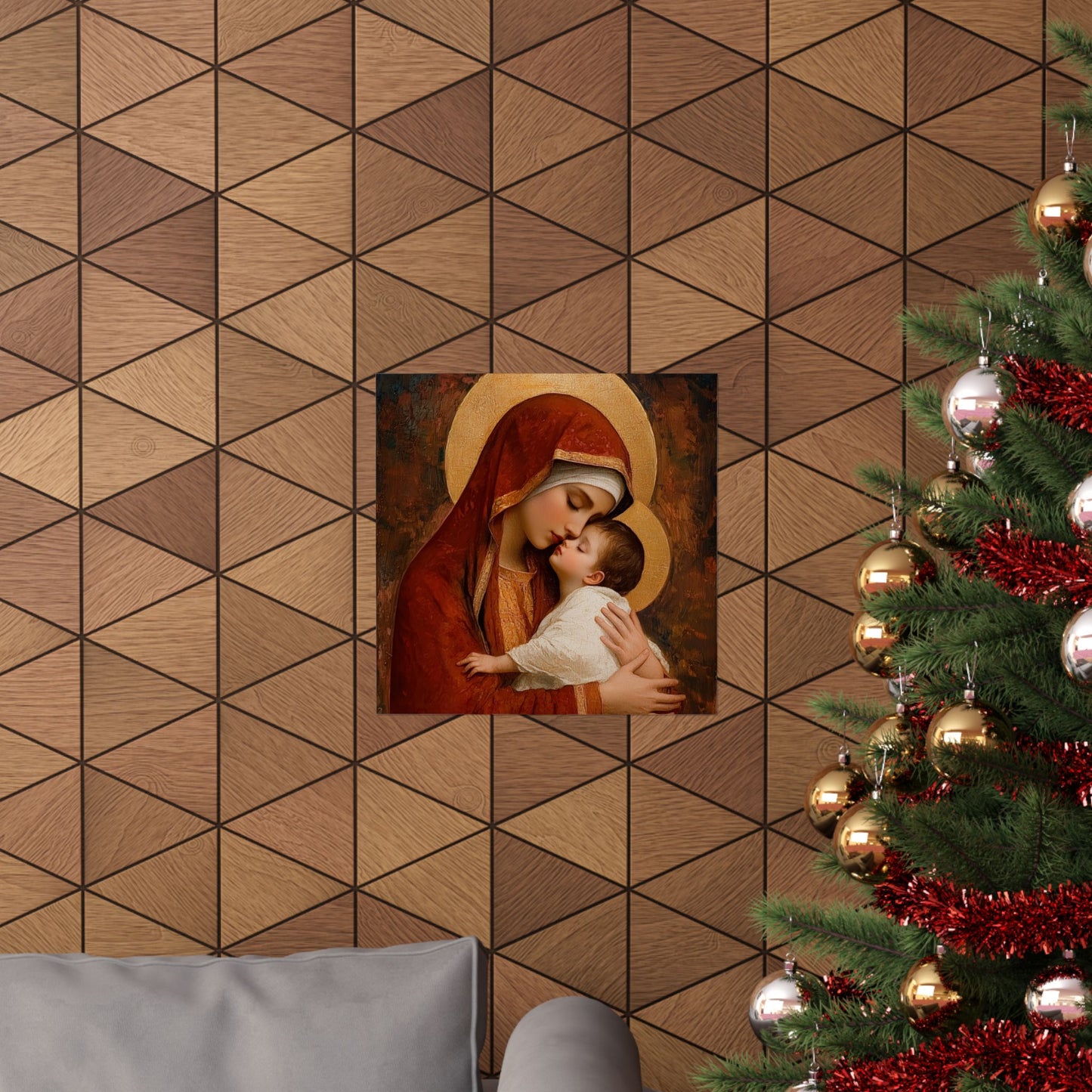 Our Lady of Tenderness - Mother Mary and the Christ Child - Marian Art - Sanctified Souls Print - Multiple Sizes - Premium Vertical Posters