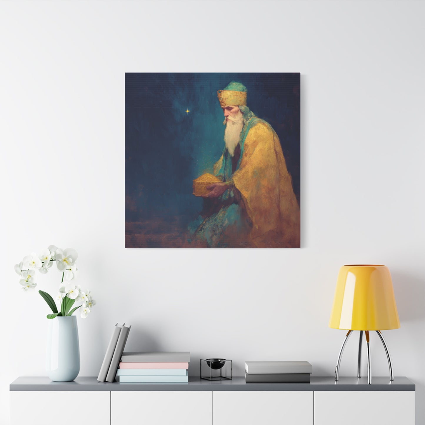 Caspar and the Offering of Worship - 3 Wise Men - Gallery Wrapped Canvas - Print - Religious Art for your Home - Catholic