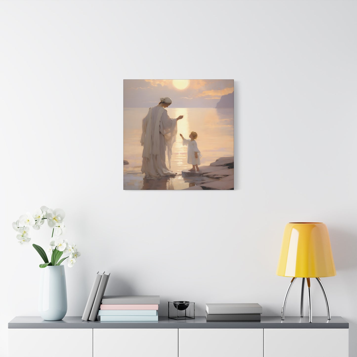 Divine Maternal Grace Museum Wrapped Canvas - Sanctified Souls Print - Mother & Child Nursery Art - New Mother - Religious Art for Mothers
