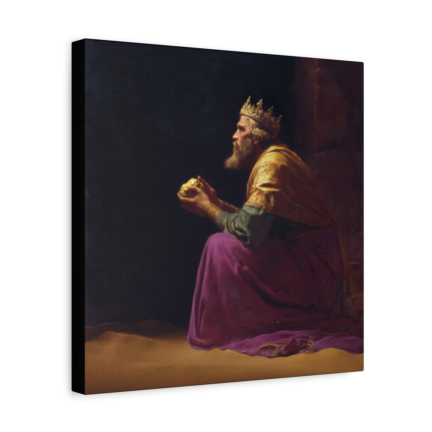 Melchior and the Gift Fit for a King - 3 Wise Men - Gallery Wrapped Canvas - Print - Religious Art for your Home - Catholic