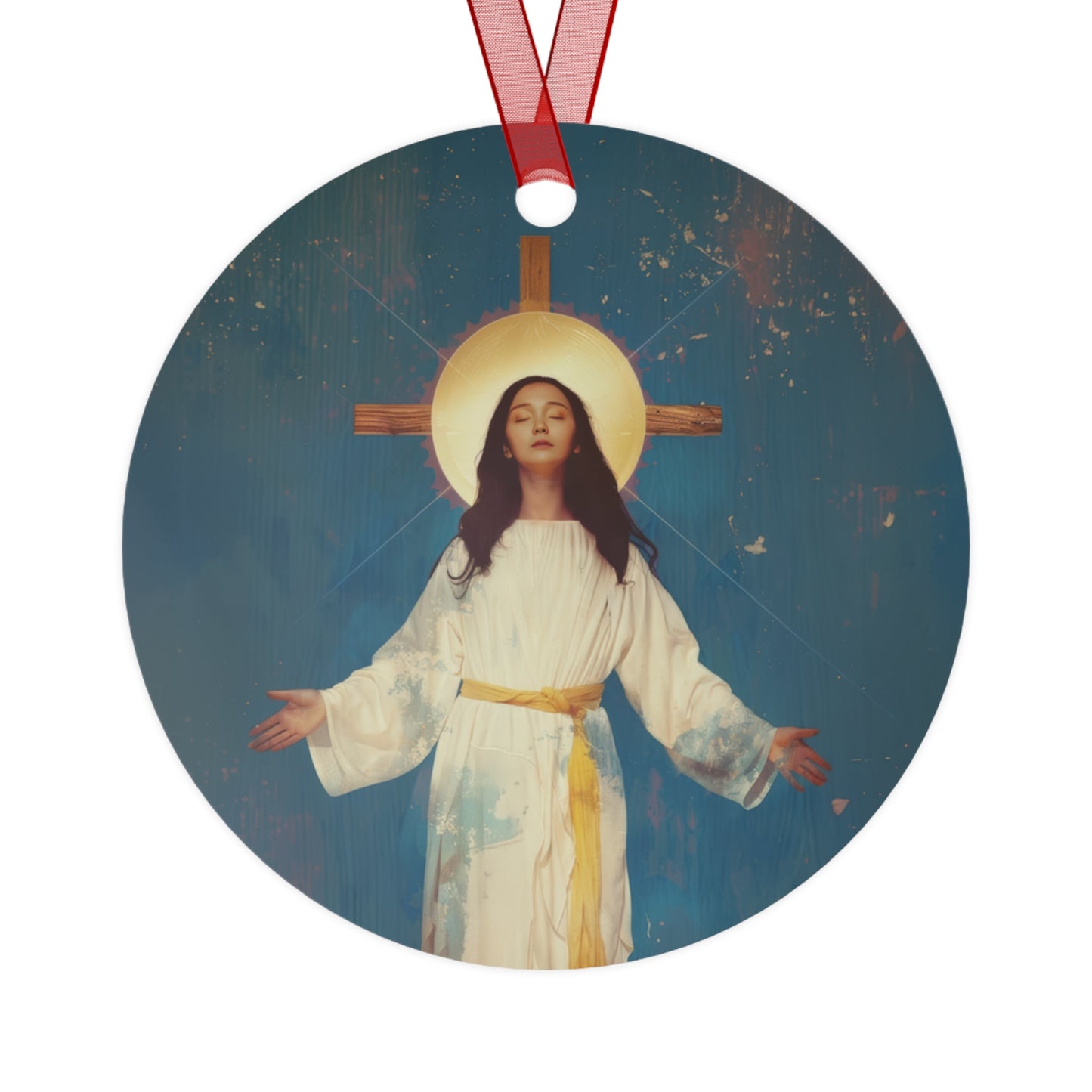 Our Lady of Akita - Mother Mary - Metal Ornament - Religious Holiday Christmas Ornament and Keepsake - Prayer