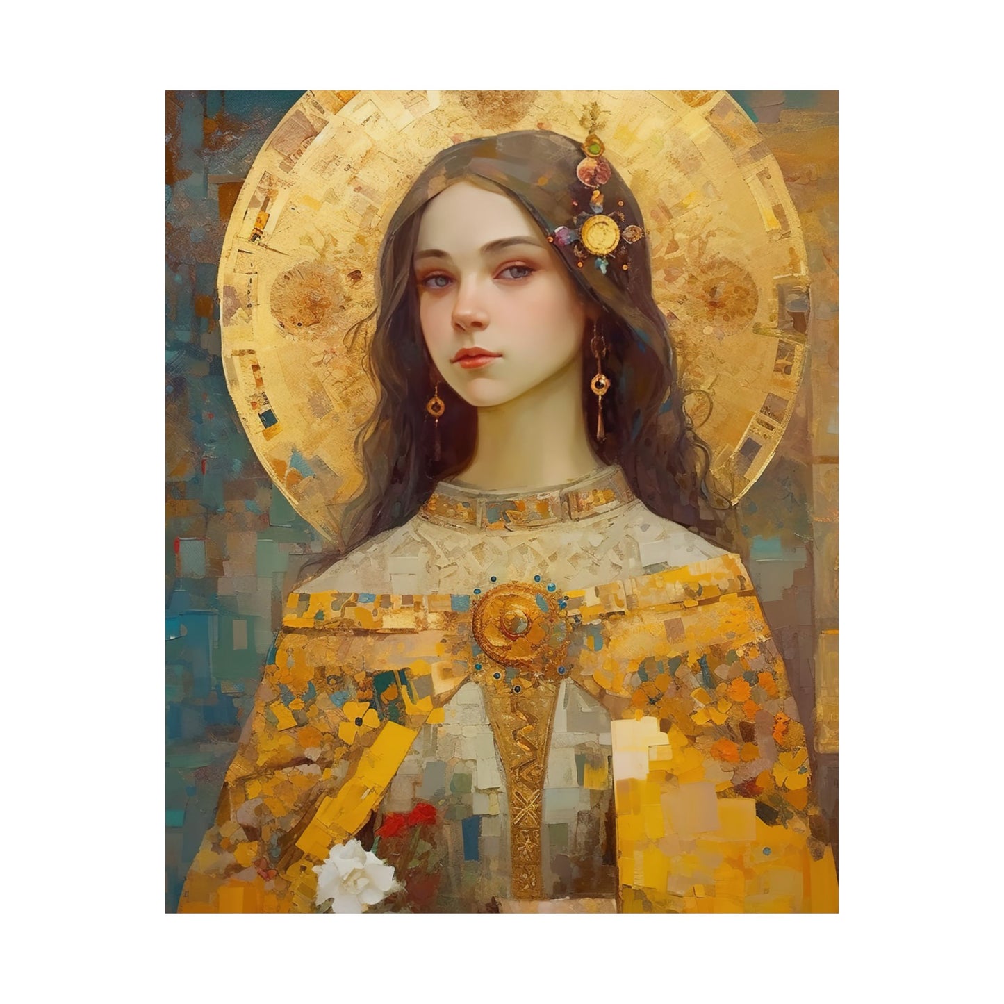 Saint Dymphna - Sanctified Souls Print - Multiple Sizes - Premium Matte Vertical Posters