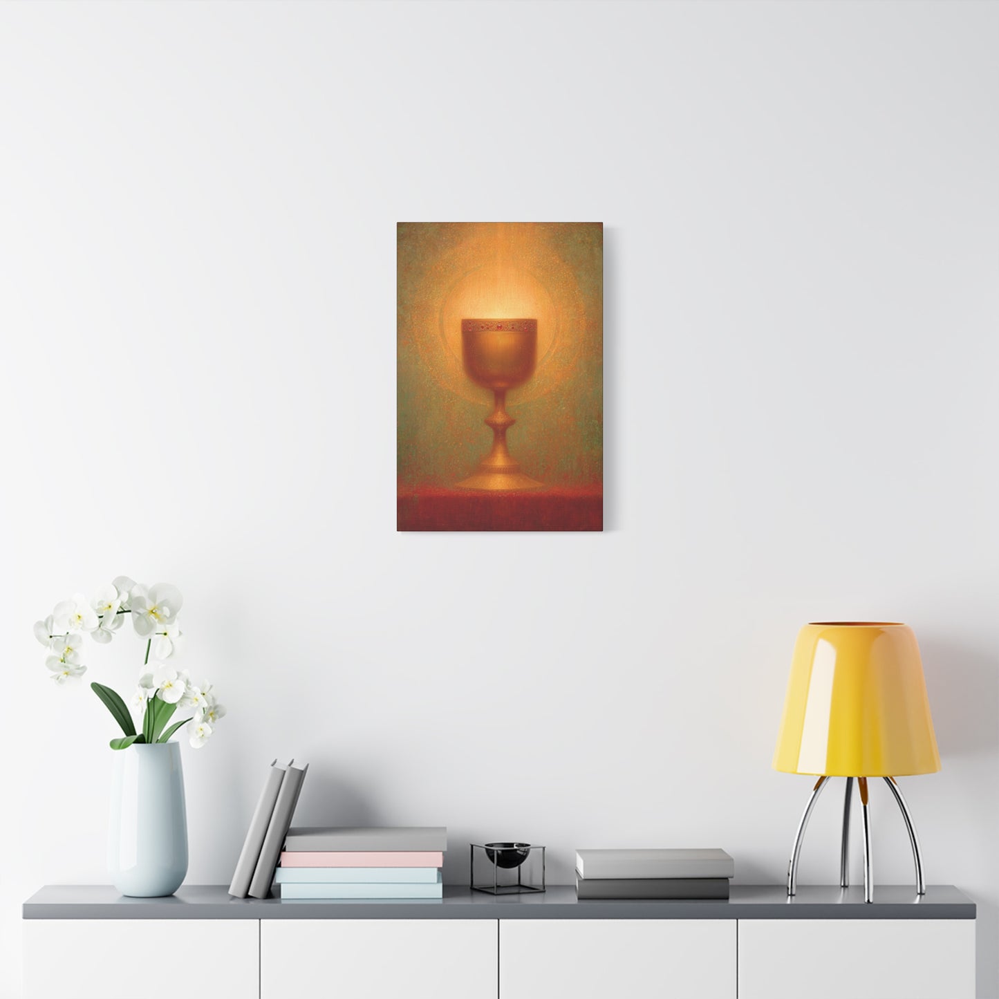 Chalice of the Lamb, Light of the World - The Holy Grail - Gallery Wrapped Canvas - Print - Religious Art for your Home - Catholic Art