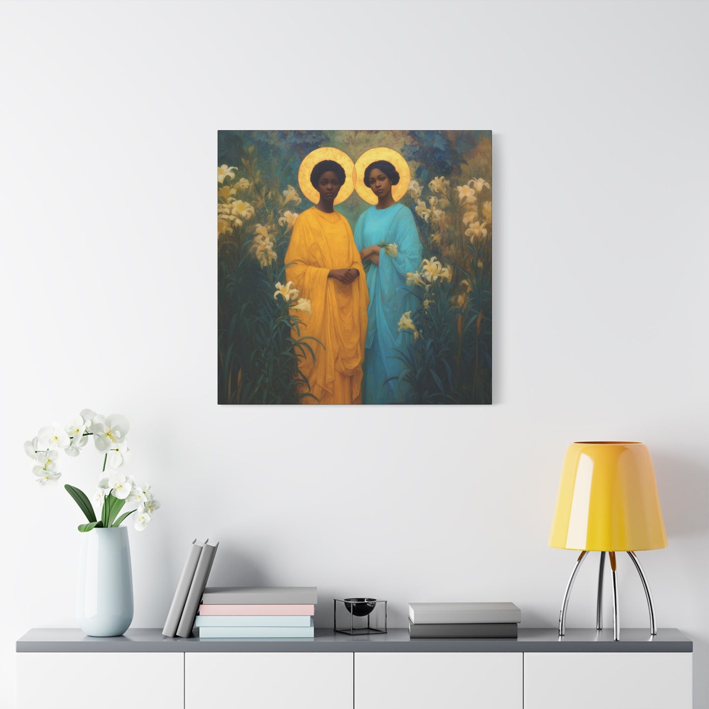 Saint Perpetua and Saint Felicity -  Museum Wrapped Canvas - Sanctified Souls Print - Religious Art for your Home - Catholic Saint Art