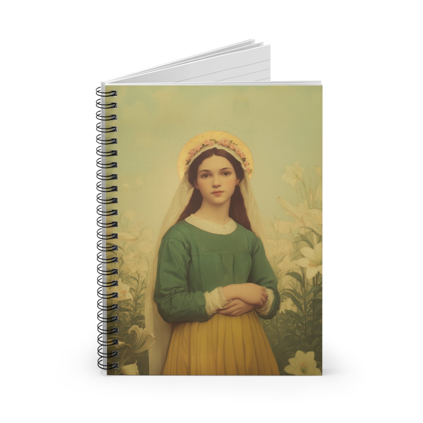 Saint Maria Goretti  - Sanctified Souls Art - Religious Based Notebook - Spiral Notebook - Prayer journal