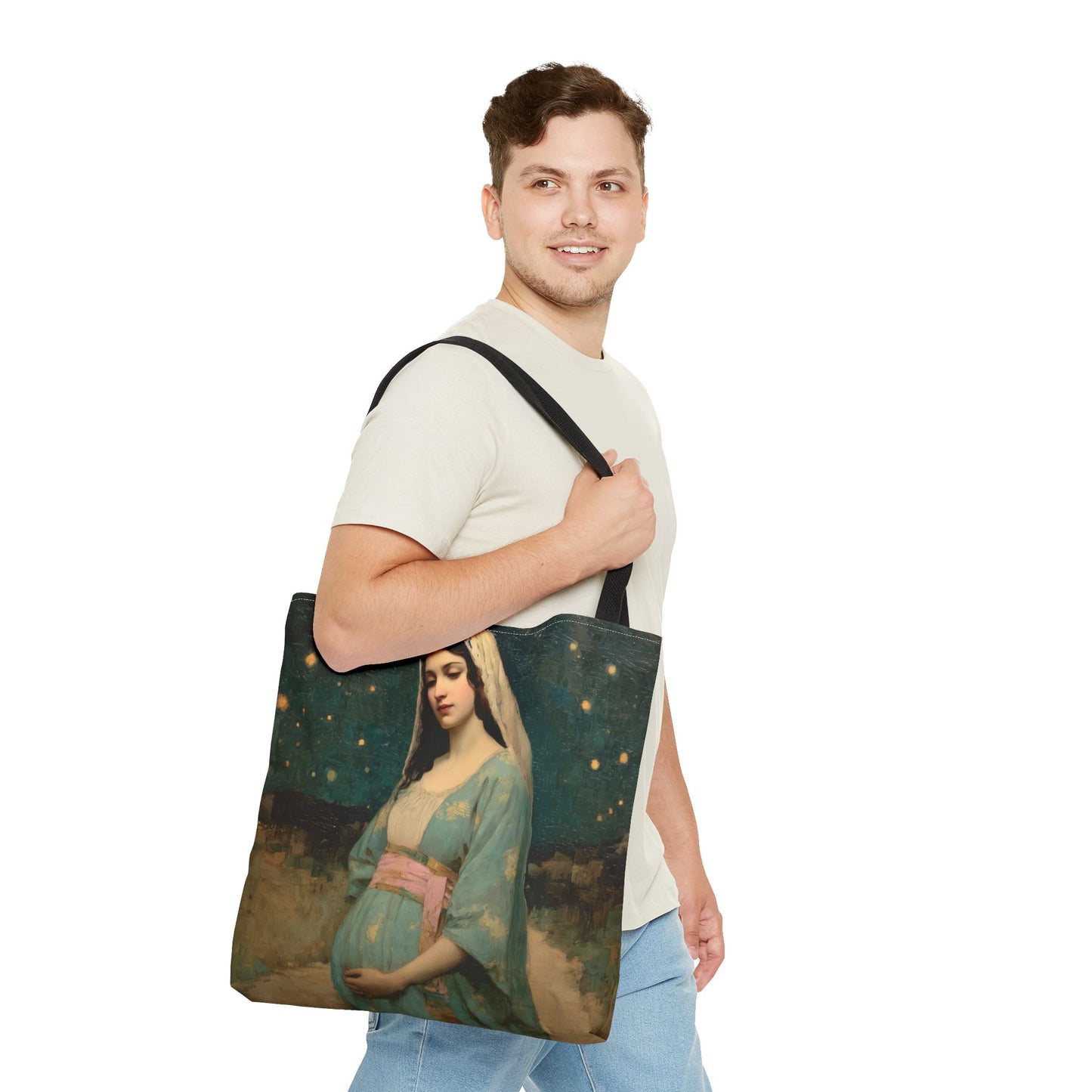 Our Lady of 'O' - Our Lady of Expectation - Mother Mary - Marian Art - Tote Bag - Large Medium Small Faith Art Bag - Tote Purse