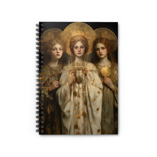Saints Faith, Charity and Hope Journal - Sanctified Souls Art - Religious Based Notebook - Spiral Notebook - Ruled Line