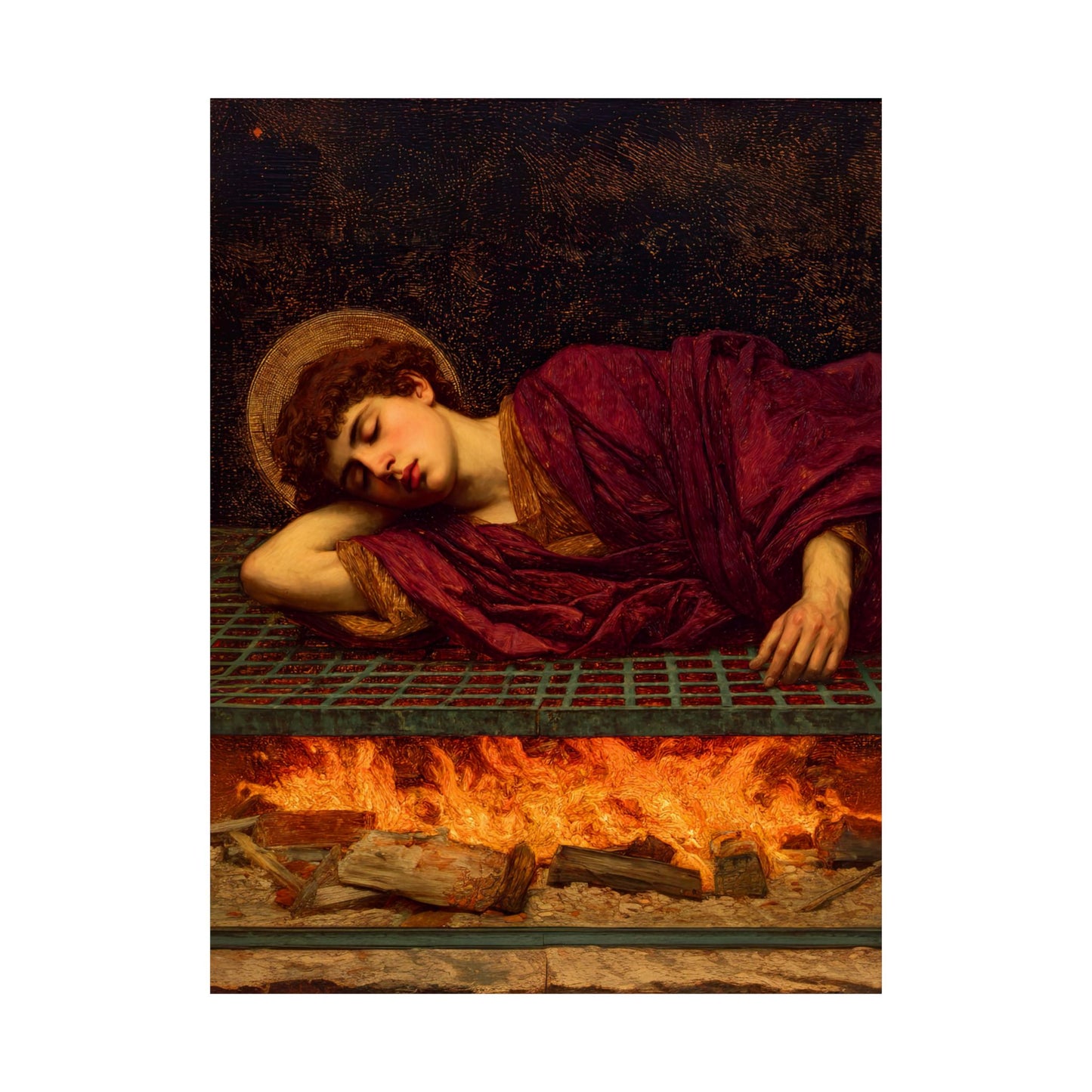 Saint Lawrence  - Sanctified Souls Print - Multiple Sizes - Premium Posters - Catholic Art - Christian Home Decor Artwork
