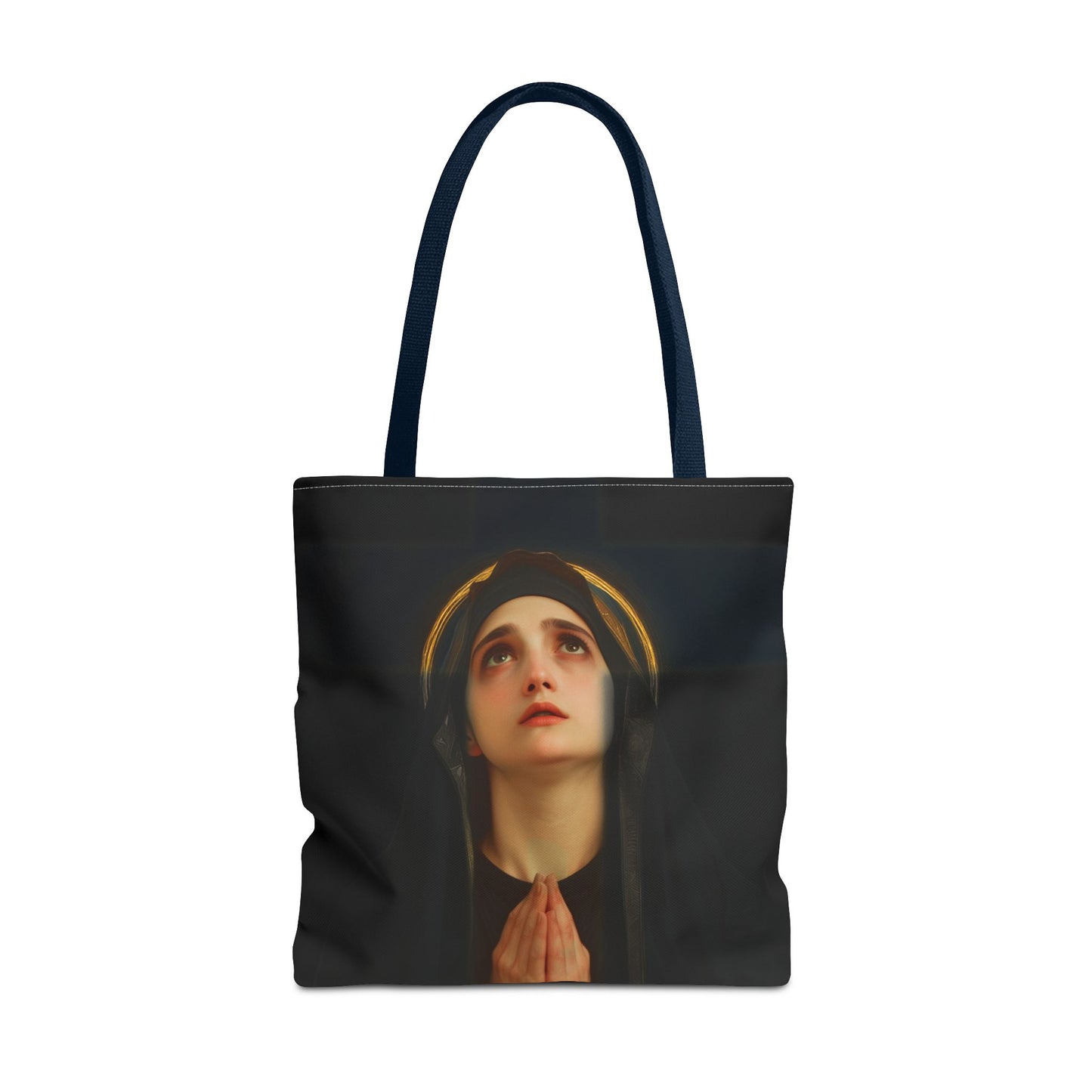 Our Lady of the Cross - Mother Mary  - Our Lady of the Crucifix - Marian Art - Tote Bag - Large Medium Small Faith Art Bag - Tote Purse