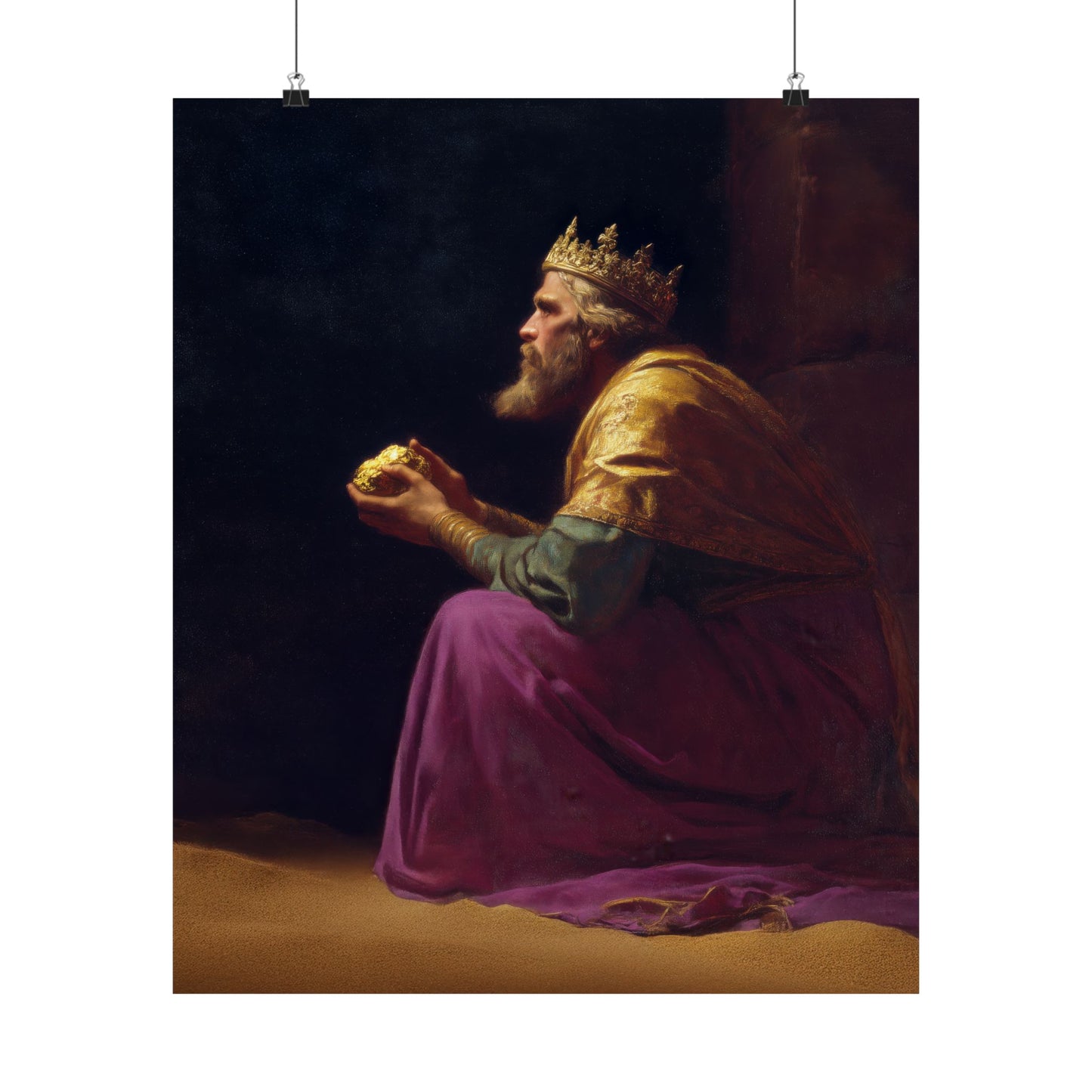 Melchior and the Gift Fit for a King - 3 Wise Men - Sanctified Souls Print - Multiple Sizes - Premium Matte Vertical Posters