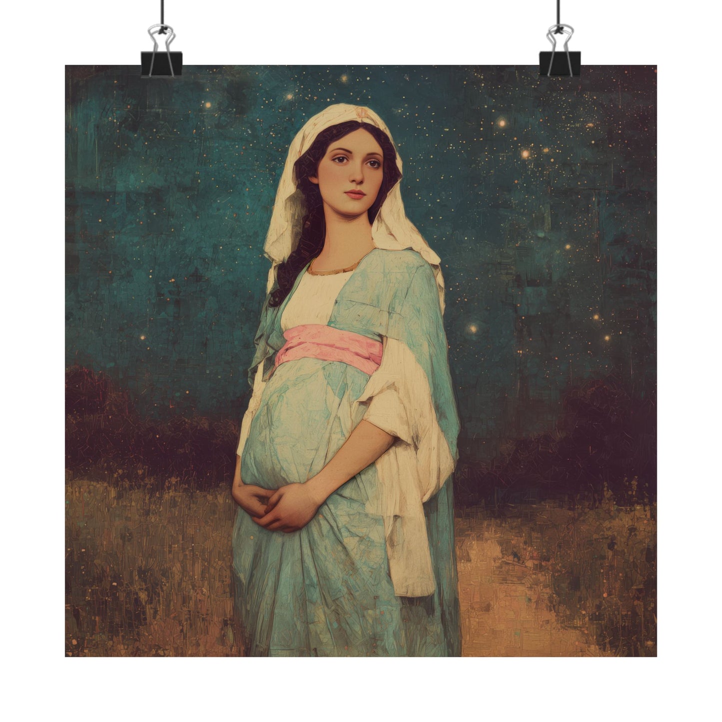 Our Lady of 'O' - Our Lady of Expectation - Mother Mary - Marian Art - Sanctified Souls Print - Multiple Sizes - Premium Vertical Posters