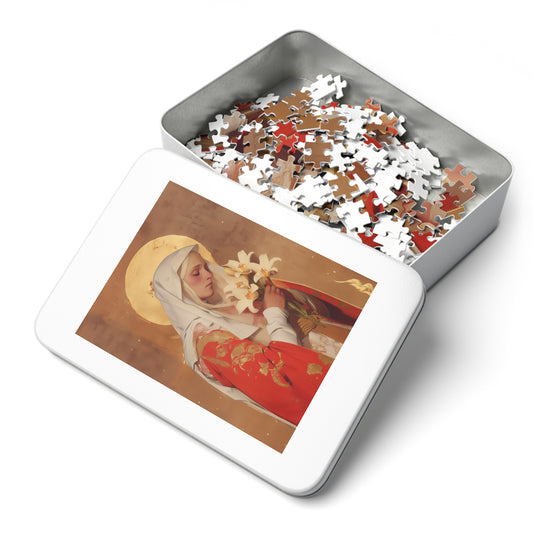 Saint Faith of Agen - Puzzle & Keepsake Tin - Religious Jigsaw Puzzle (30, 110, 252, 500,1000-Piece)