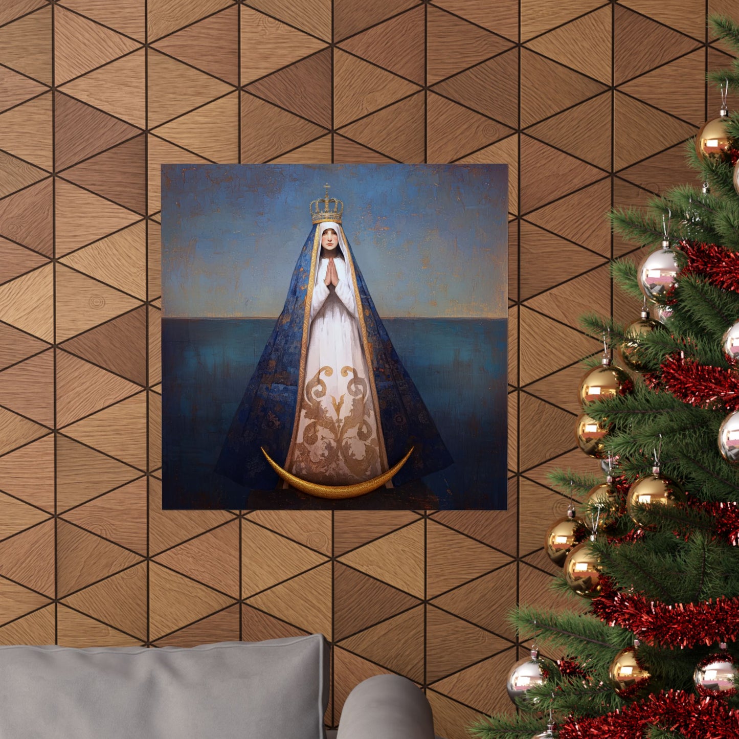 Virgen del Valle - Mother Mary  - Virgin of the Valley - Marian Art - Sanctified Souls Print - Multiple Sizes - Premium Vertical Posters