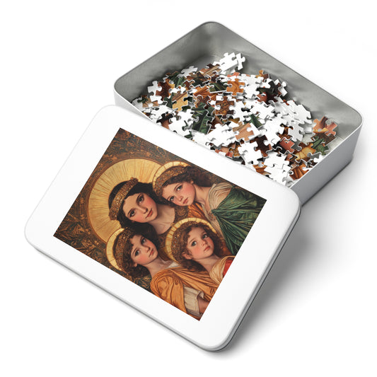 Saints Sophia, Faith, Hope and Charity  - Puzzle and Keepsake Tin - Religious (30, 110, 252, 500,1000) - Religious Puzzle - Gifts Catholic