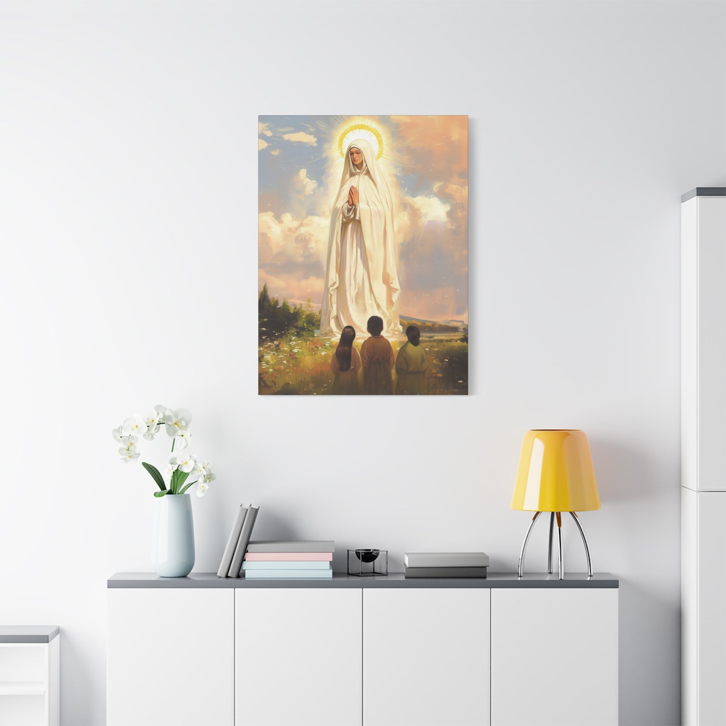 Our Lady of Fátima - Gallery Wrapped Canvas - Print - Religious Art for your Home - Catholic art print - prayer room art