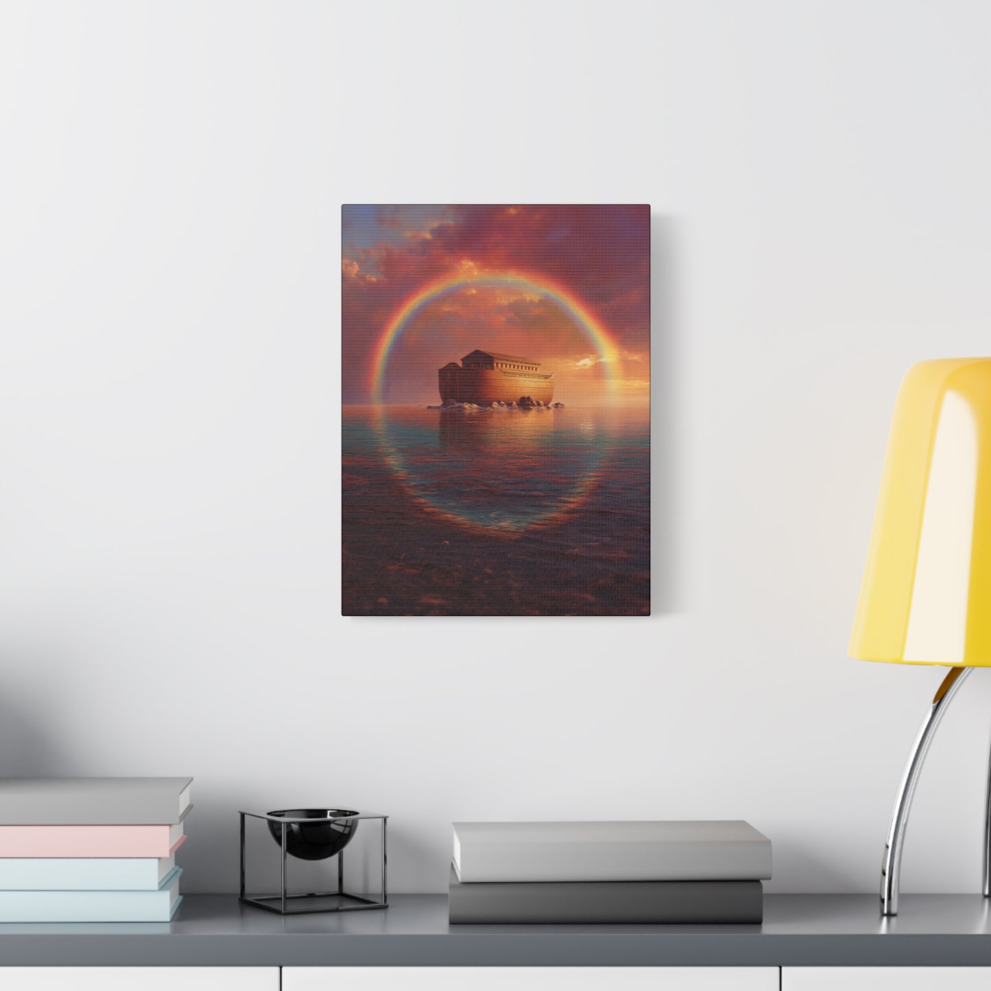 Sheltered Beneath the Covenant Sky - Noah's Ark - Gallery Wrapped Canvas - Print - Religious Art for your Home - Catholic