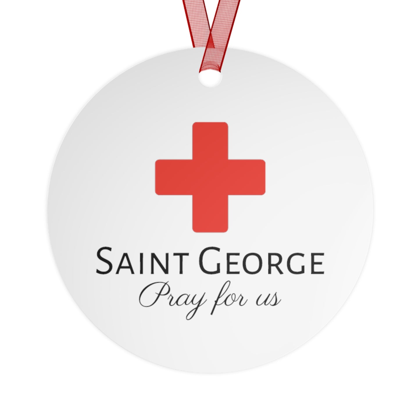 Saint George  Metal Ornament - Religious Holiday Christmas Ornament and Keepsake - Prayer Ornament