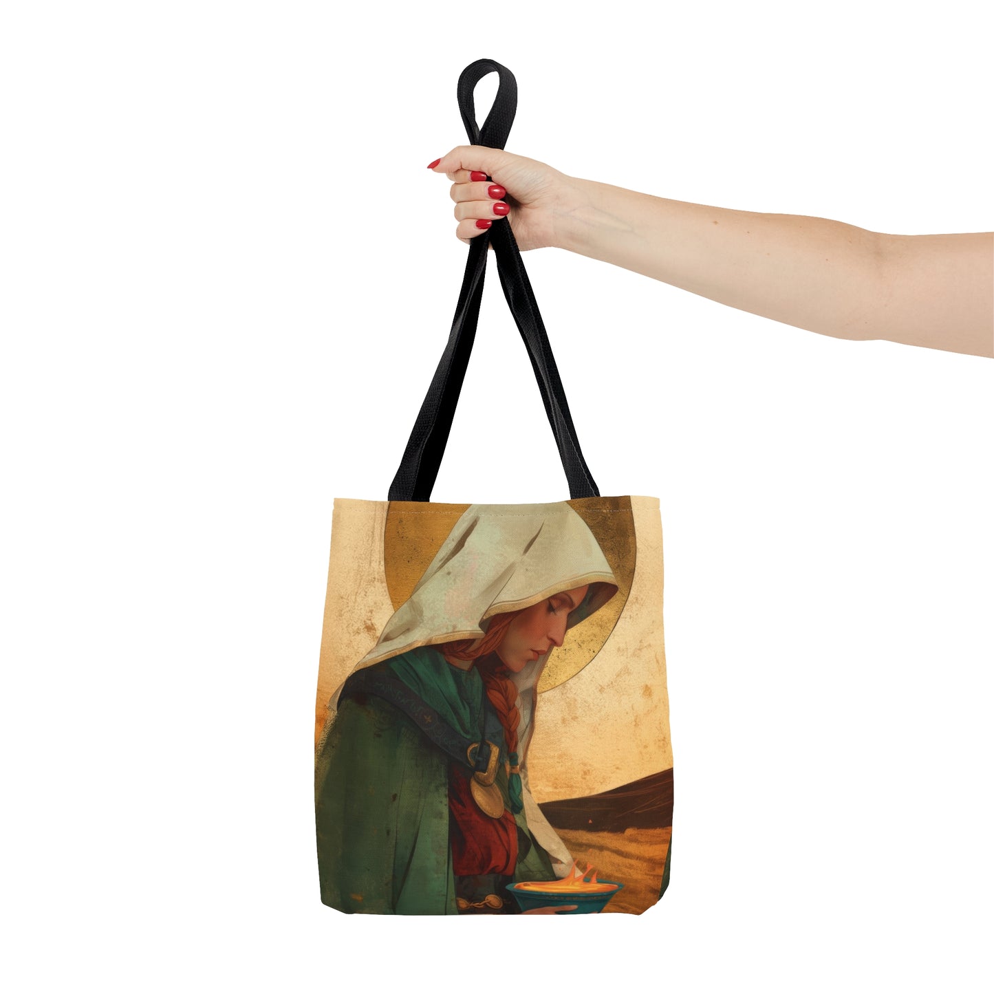 Saint Brigid of Ireland / Kildare Tote Bag - Large Medium Small Faith Art Bag - Catholic Faith Purse - Religious - Prayer Bag - Devotional