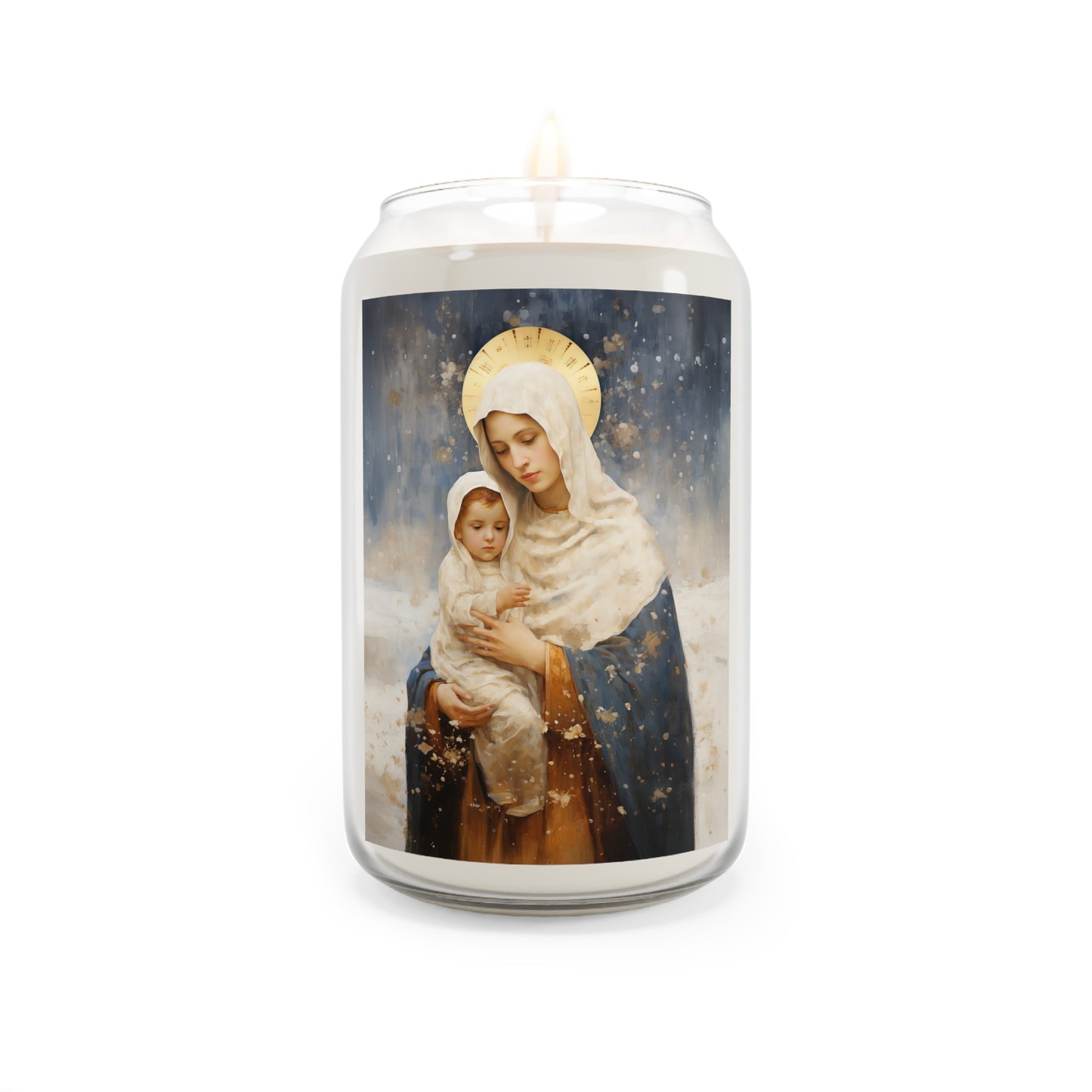 Winter's Grace : Our Lady of the Snows - Scented Prayer Candle, 13.75oz - Tall Size - Religious Prayer Candle - Catholic Art - Religious
