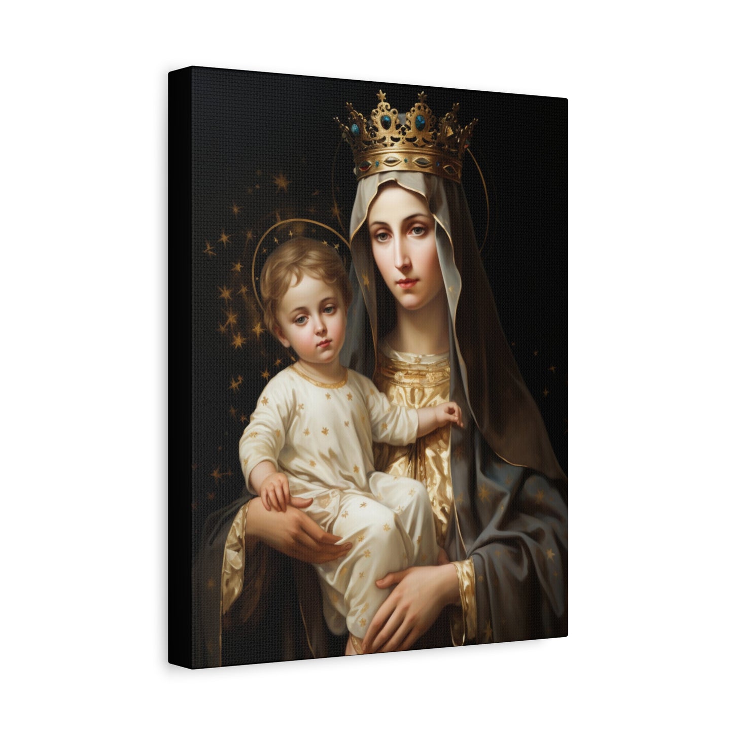 Our Lady of Mount Carmel - Museum Wrapped Canvas - Sanctified Souls Print - Mary the Blessed Virgin