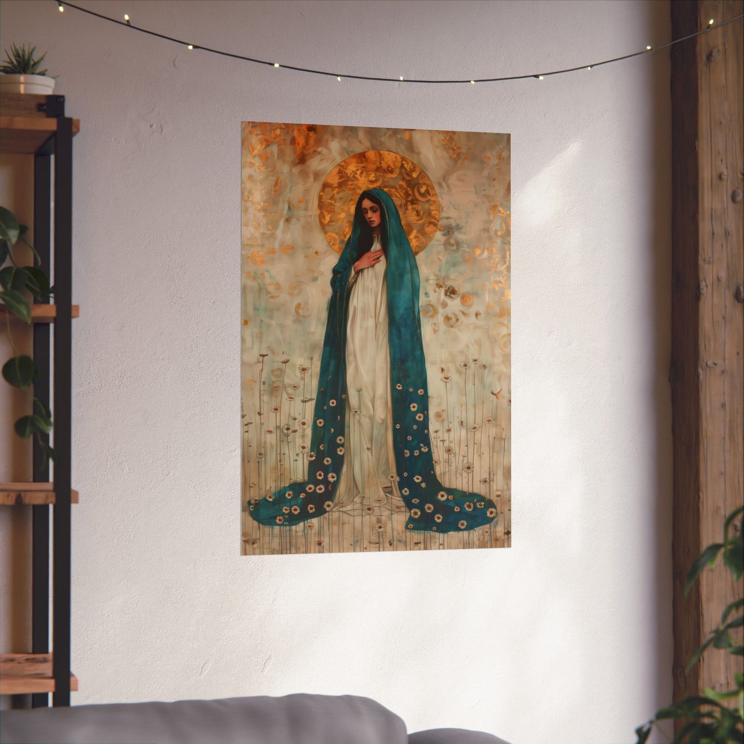 Serene Devotion - Mary's Compassionate Heart Poster Print - Sanctified Souls Print - Multiple Sizes - Premium Posters - Catholic Art