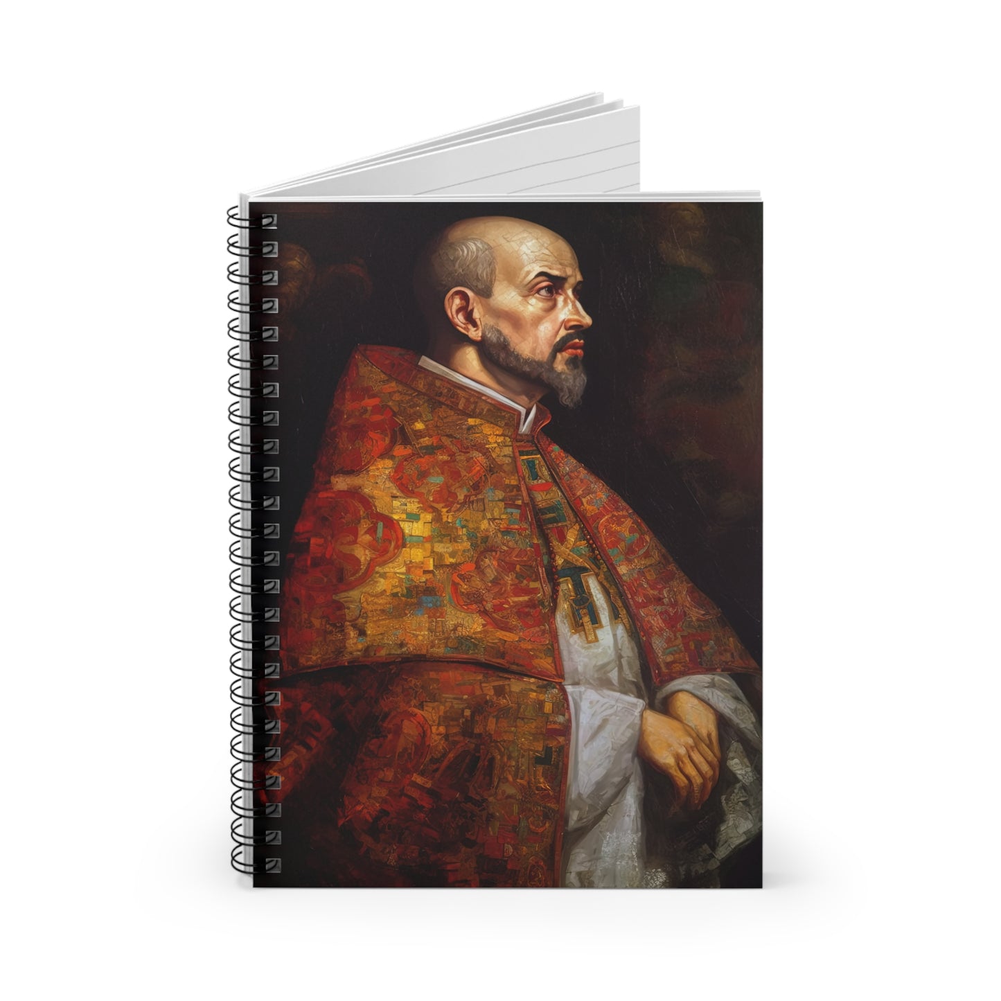 Saint Ignatius of Loyola Journal - Sanctified Souls Art - Religious Based Notebook - Spiral Notebook - Ruled Line