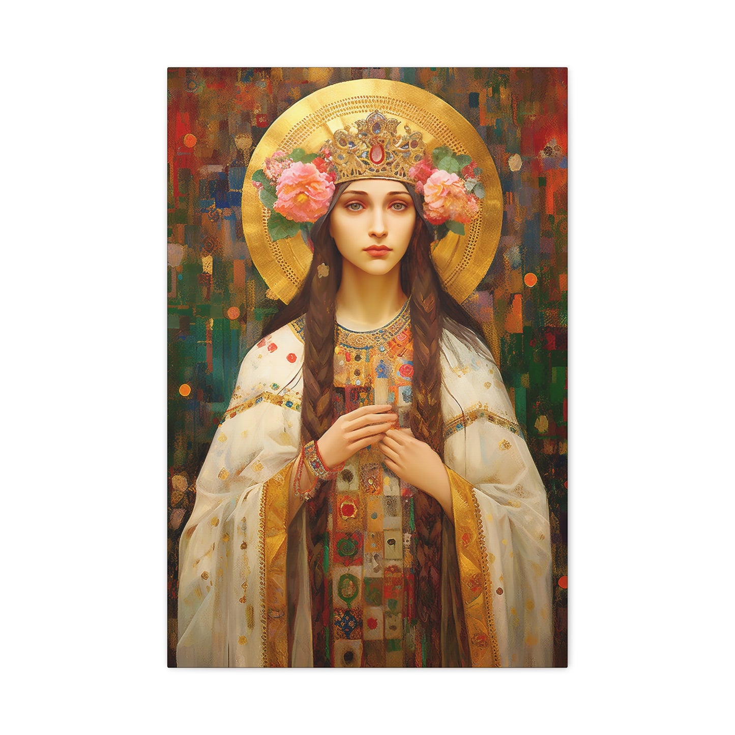 Saint Elizabeth of Hungary  - Museum Wrapped Canvas - Sanctified Souls Print - Religious Art for your Home