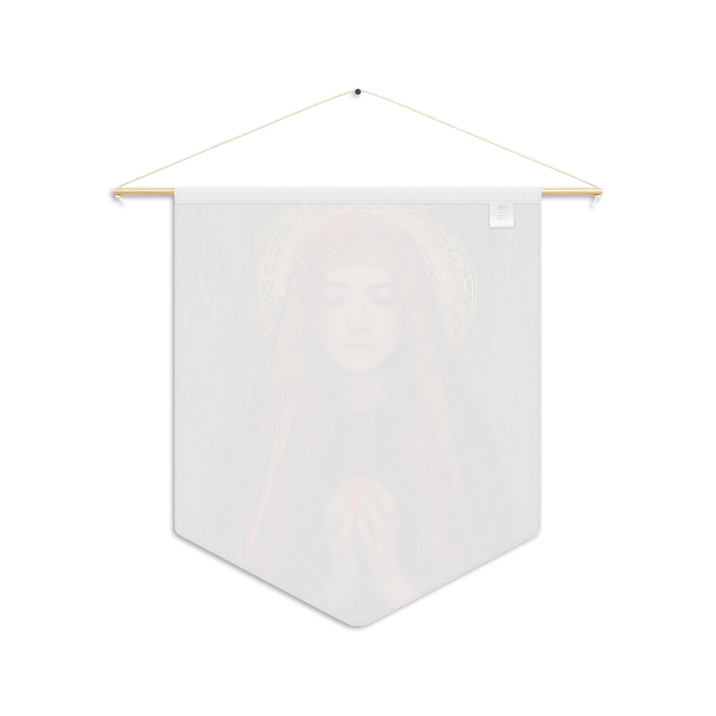 Devotion of Mary Magdalene - Saint Mary Magdalene and the Red Easter Egg Pennant / Banner / Wall Hanging - Prayer room art - 18" x 21"