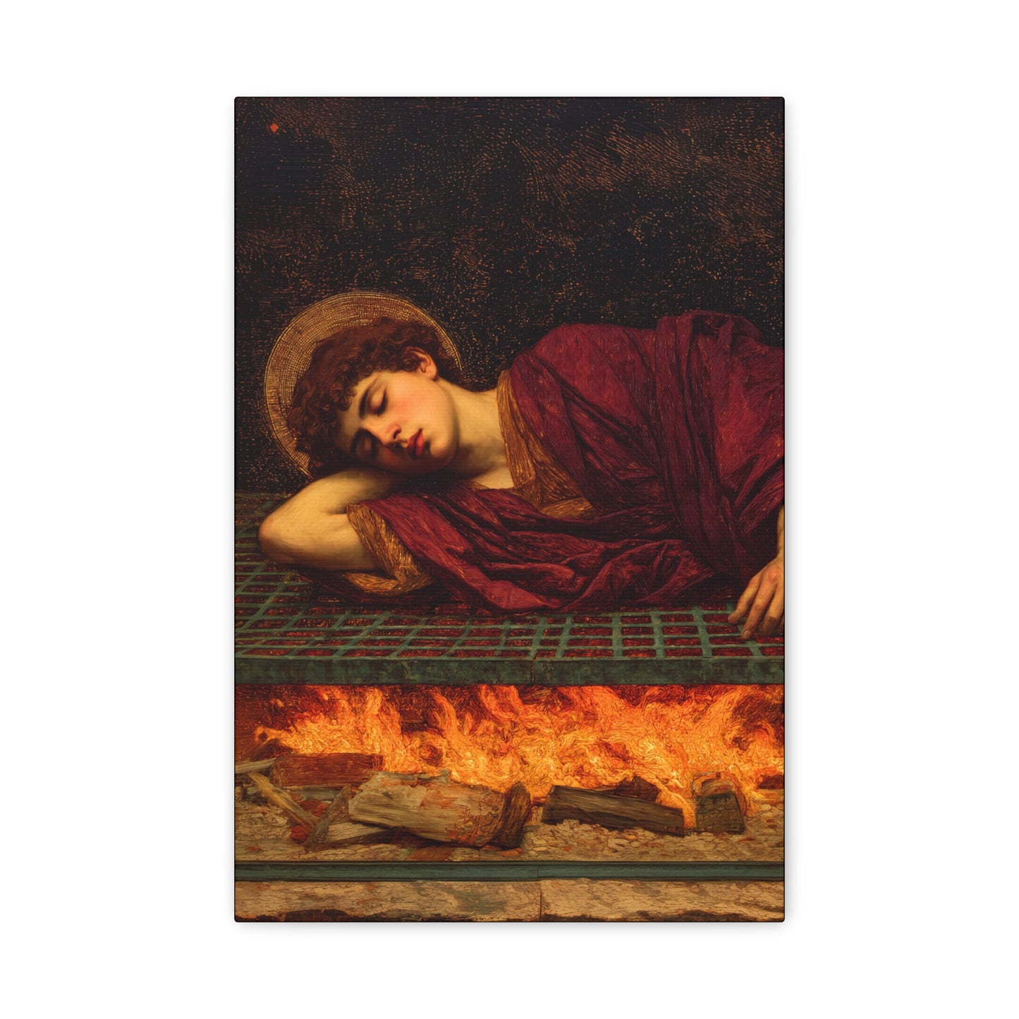 Saint Lawrence -  Museum Wrapped Canvas - Sanctified Souls Print - Religious Art for your Home - Catholic Patron Saint Art