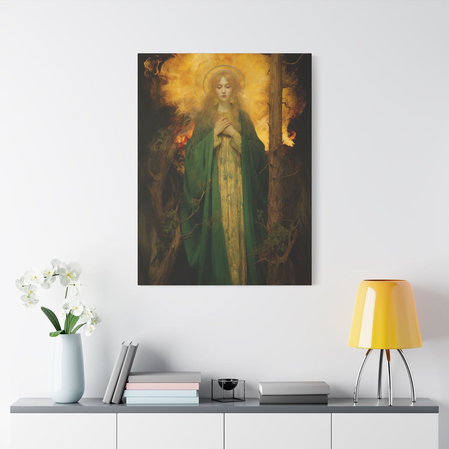 Saint Afra Canvas Print - Multiple Sizes - Catholic Home art - Museum Wrapped Canvas - Sanctified Souls Print