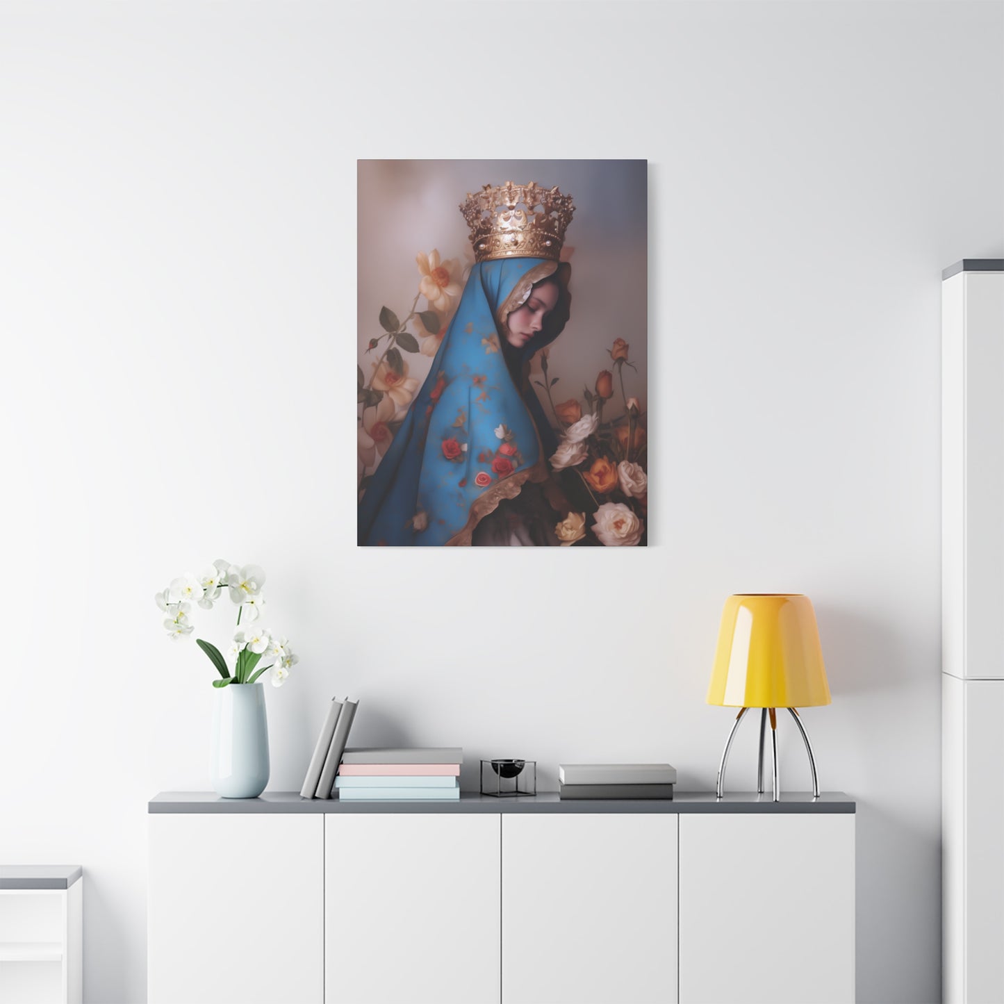 Our Lady of the Roses - Gallery Wrapped Canvas - Print - Religious Art for your Home - Catholic Art