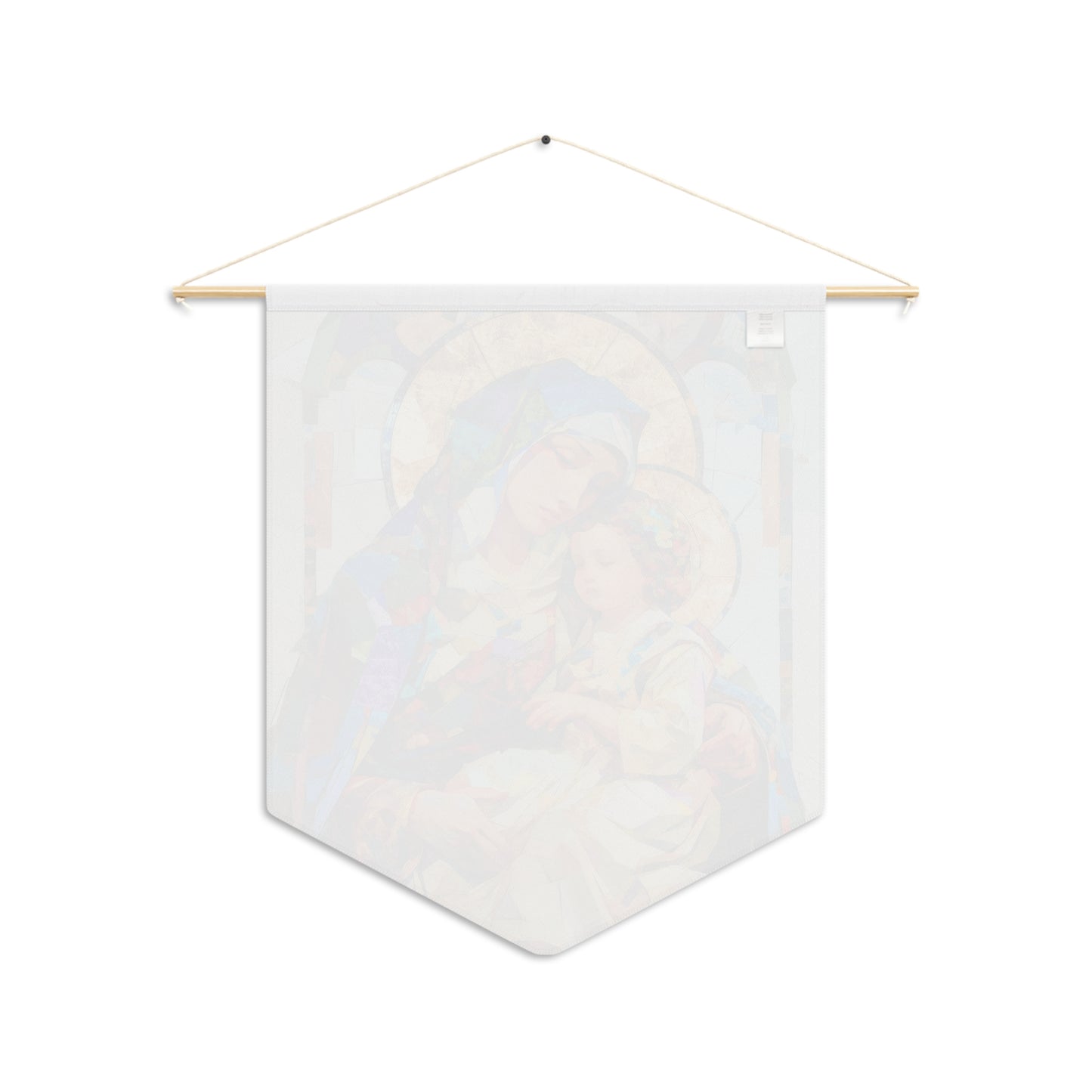 Virgin Mary - Light of All Saints Pennant / Banner / Wall Hanging - Prayer room art - 18" x 21" - Catholic Gift