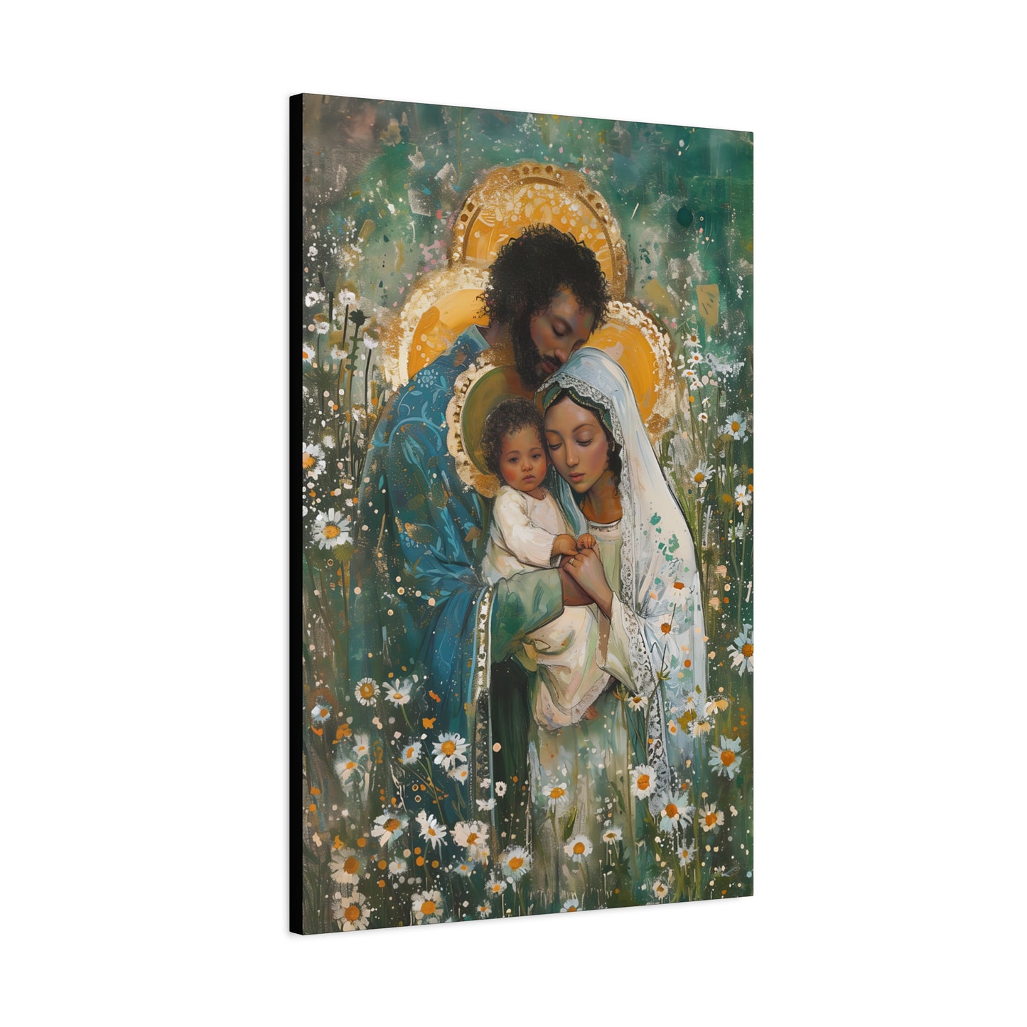 Sacred Sanctuary - Mary, Joseph, and the Infant Jesus  - Museum Wrapped Canvas - Sanctified Souls Print - Religious Art - The Holy Family