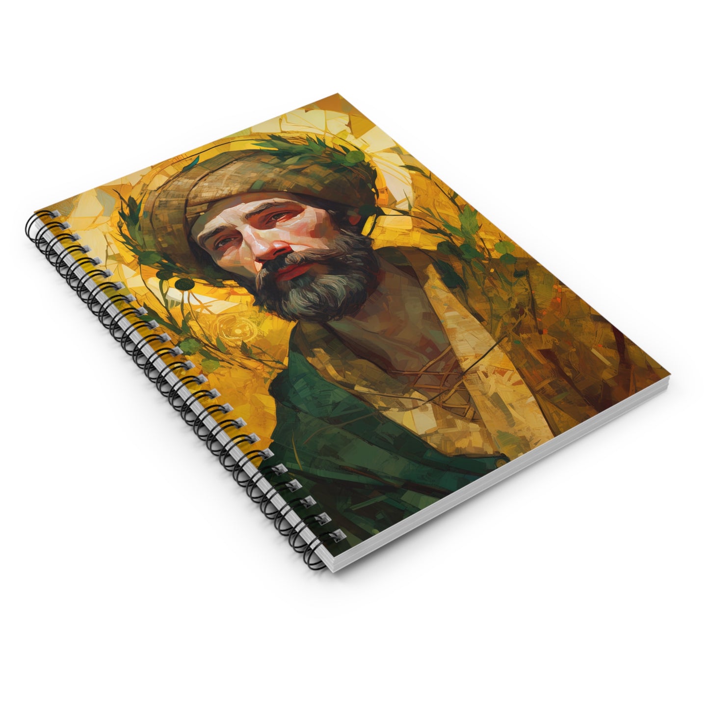 Saint Isidore the Farmer Journal - Sanctified Souls Art - Religious Based Notebook - Spiral Notebook - Ruled Line
