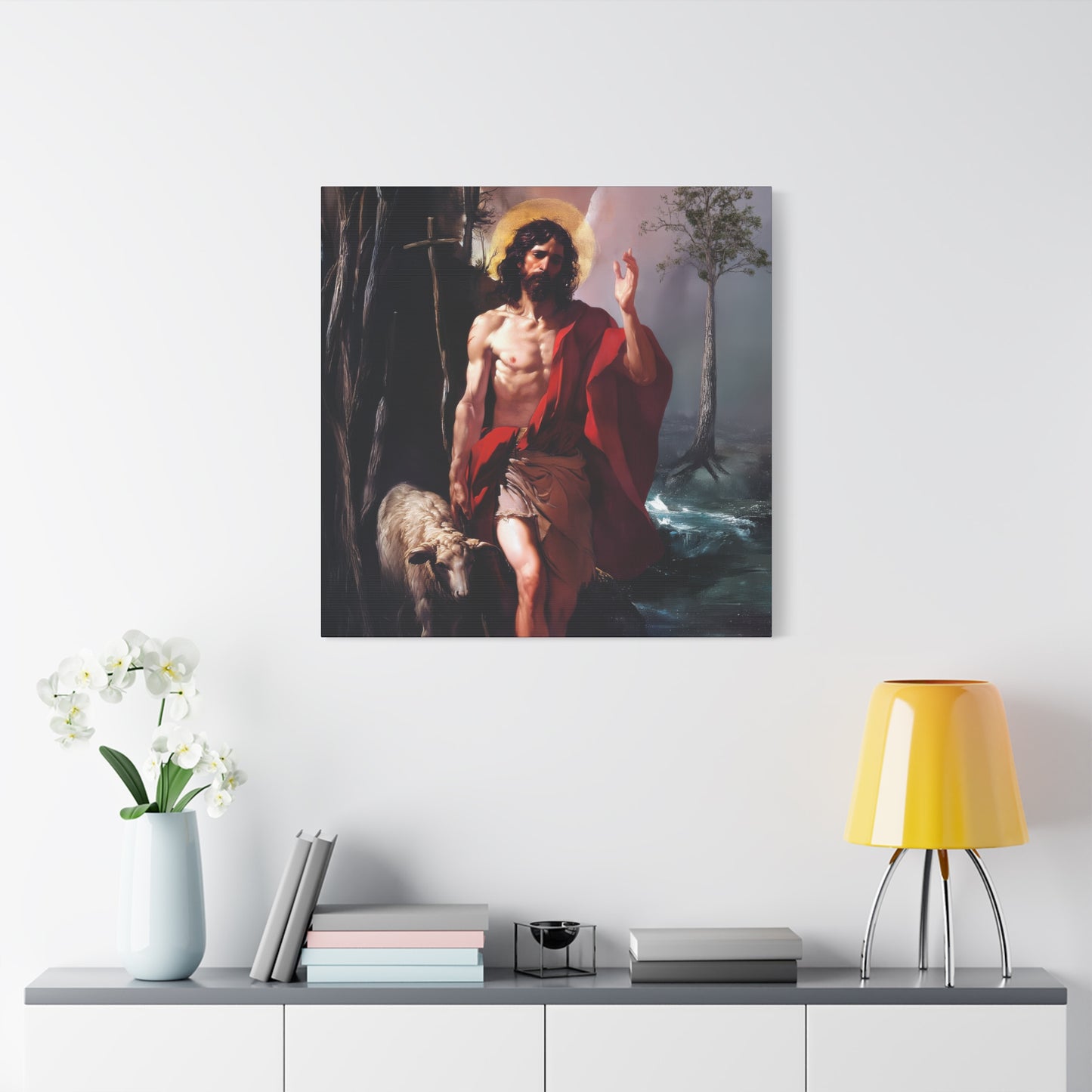 Saint John the Baptist -  Museum Wrapped Canvas - Sanctified Souls Print - Religious Art for your Home - Catholic Patron Saint Art