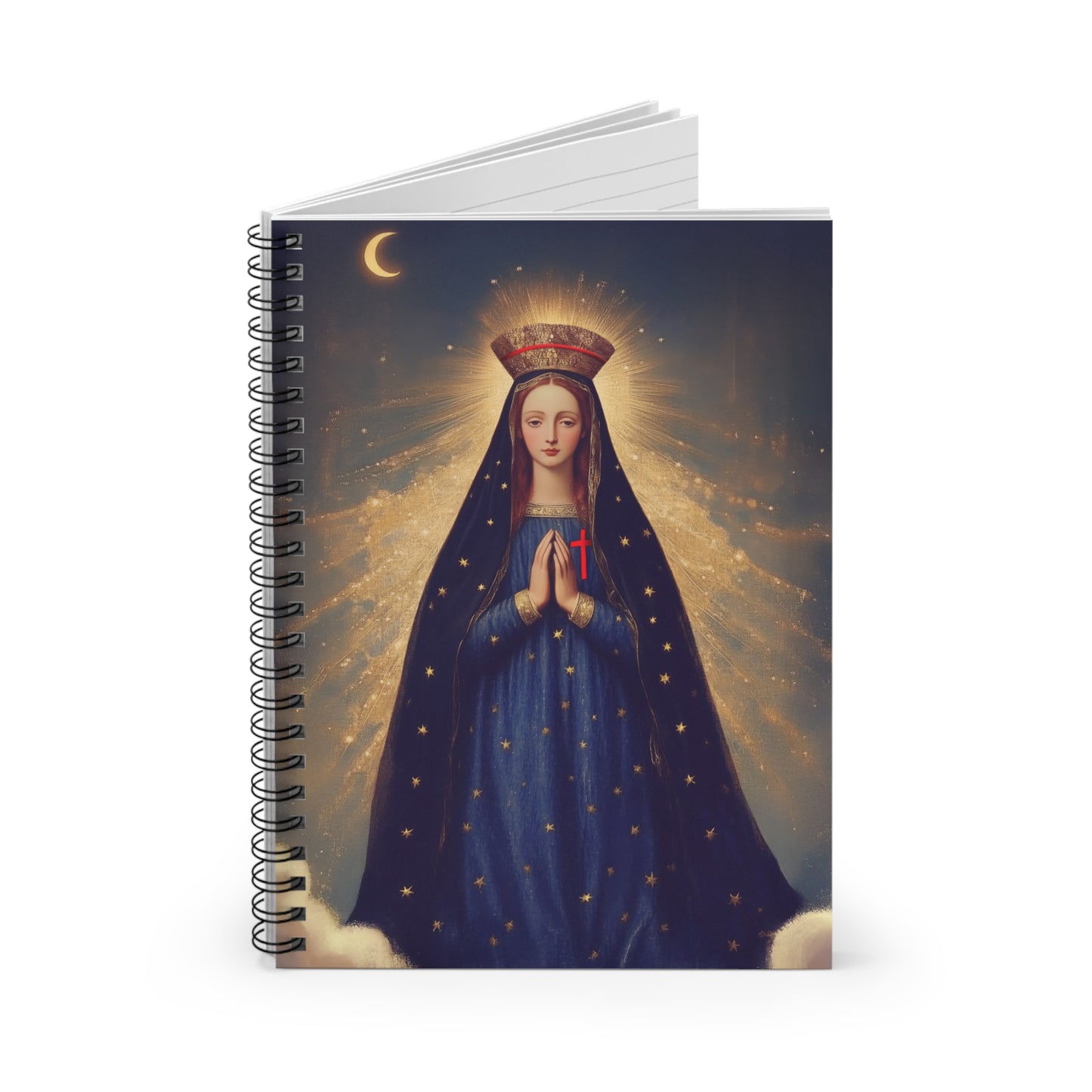 Our Lady of Pontmain - Sanctified Souls Art - Religious Based Notebook - Spiral Notebook - Prayer journal - Mother Mary Art