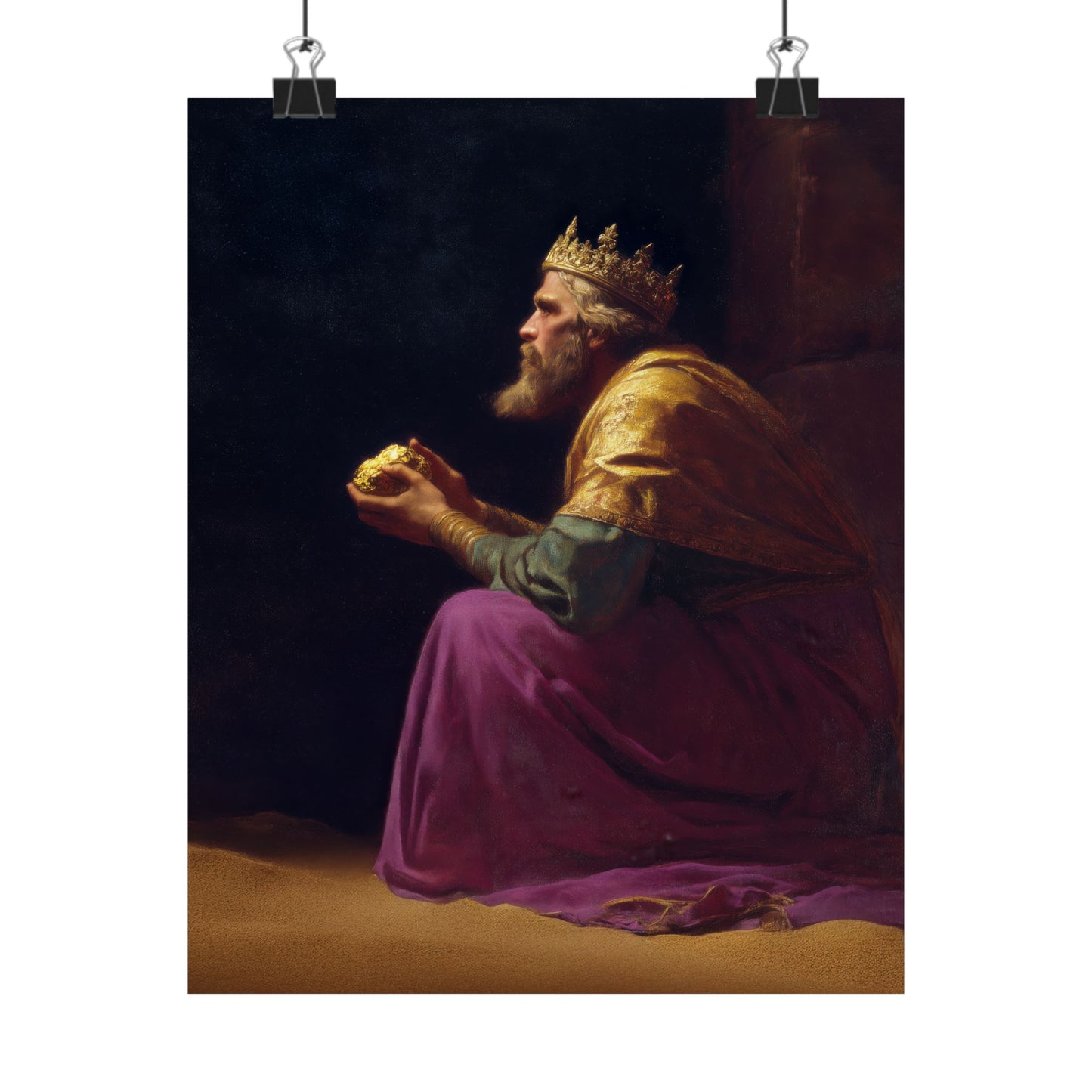 Melchior and the Gift Fit for a King - 3 Wise Men - Sanctified Souls Print - Multiple Sizes - Premium Matte Vertical Posters