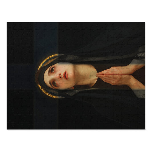 Our Lady of the Cross - Mother Mary  - Our Lady of the Crucifix - Marian Art - Puzzle - with Tin - Jigsaw (30, 110, 252, 500,1000-Piece)