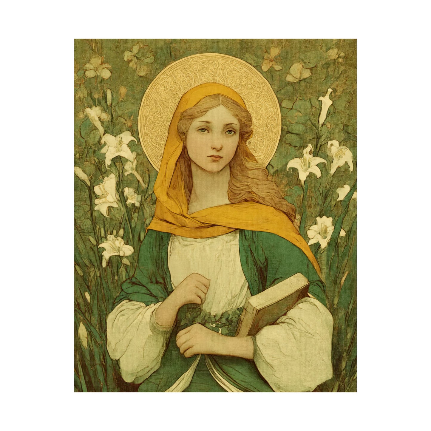 Saint Dymphna - Sanctified Souls Print - Multiple Sizes - Premium Matte Vertical Posters - Catholic