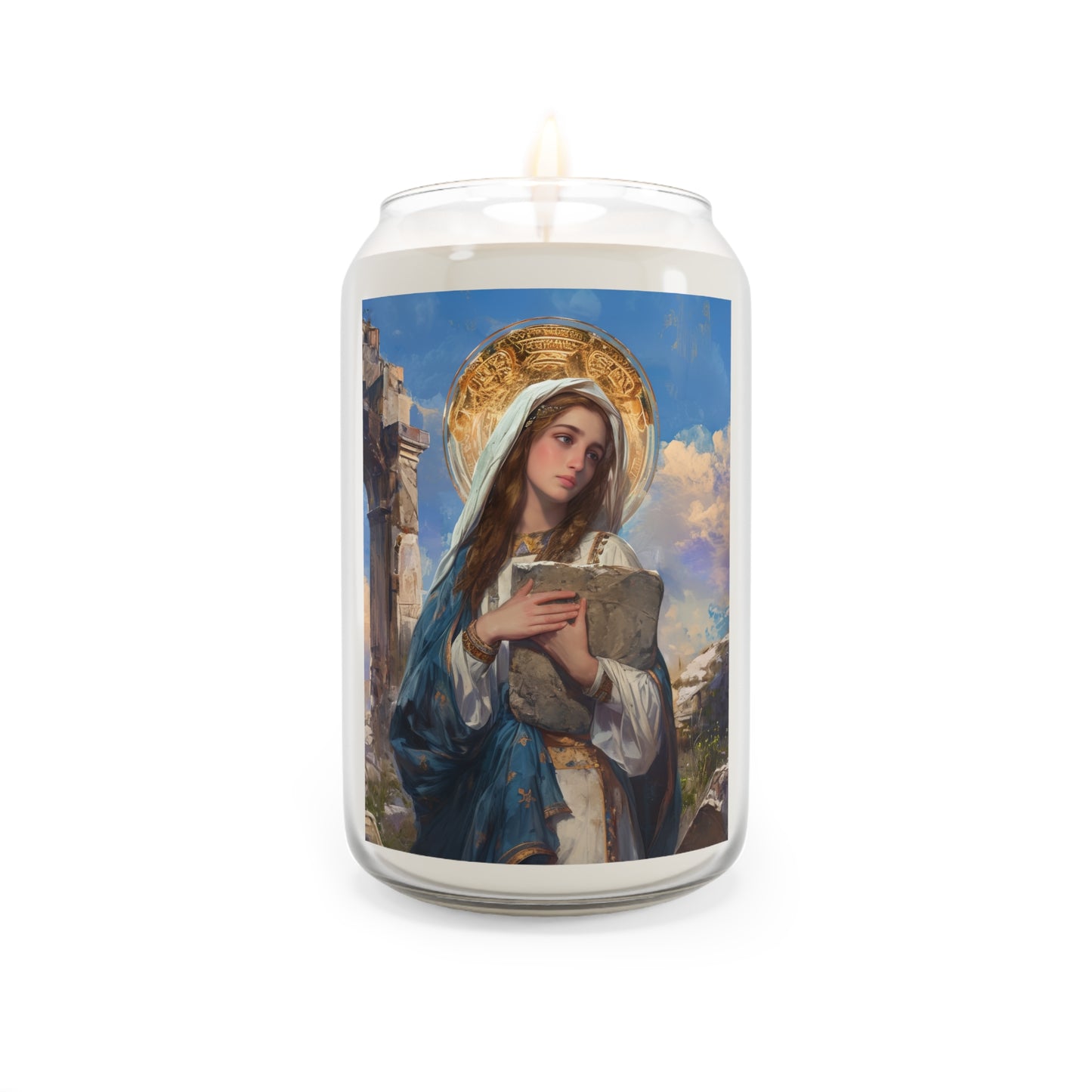 Saint Euphrasia of Constantinople Portrait Candle  - Scented Prayer Candle, 13.75oz - Tall Size - Religious Prayer Candle - Catholic Art
